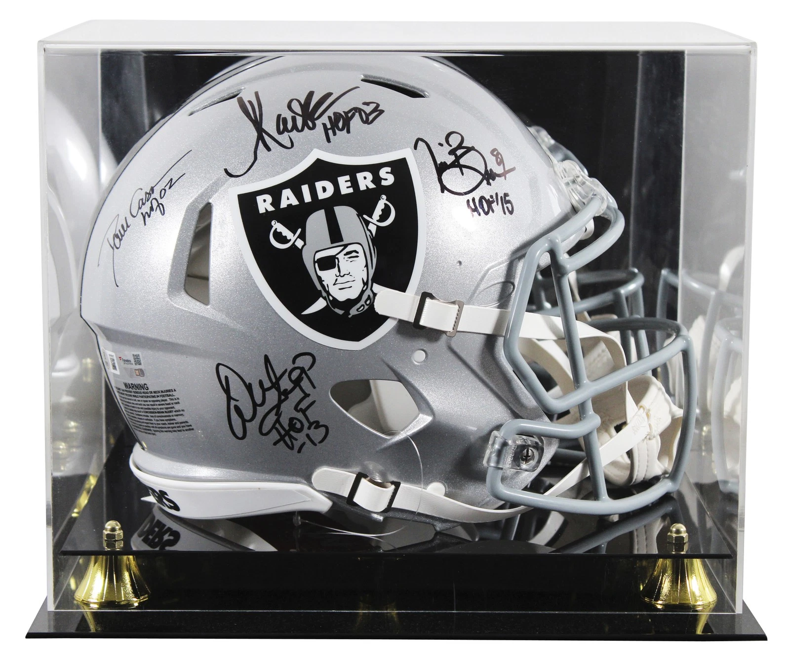 Raiders (4) Casper, Allen, Brown +1 Signed F/S Speed Proline Helmet w/ Case BAS