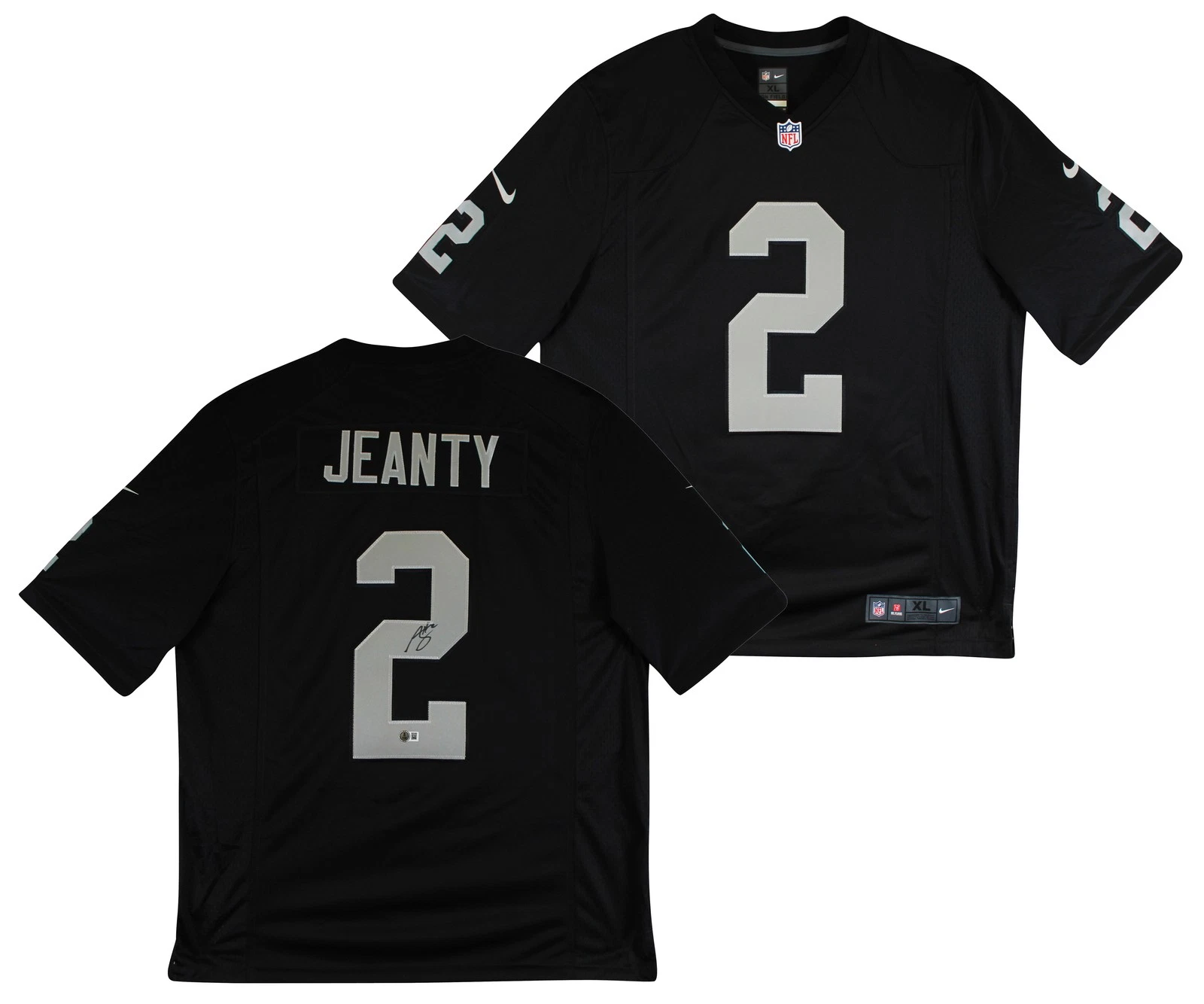 Raiders Ashton Jeanty Authentic Signed Black Nike Limited Jersey BAS Witnessed