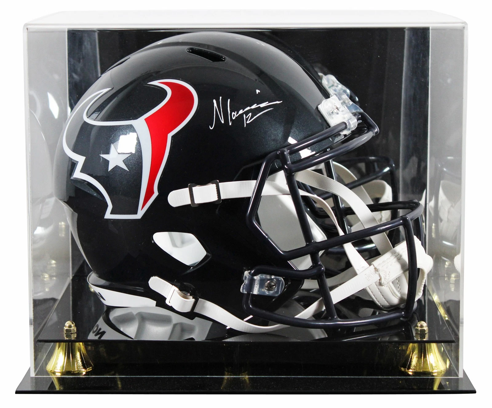 Texans Nico Collins Signed Full Size Speed Rep Helmet W/ Case BAS Witnessed 1