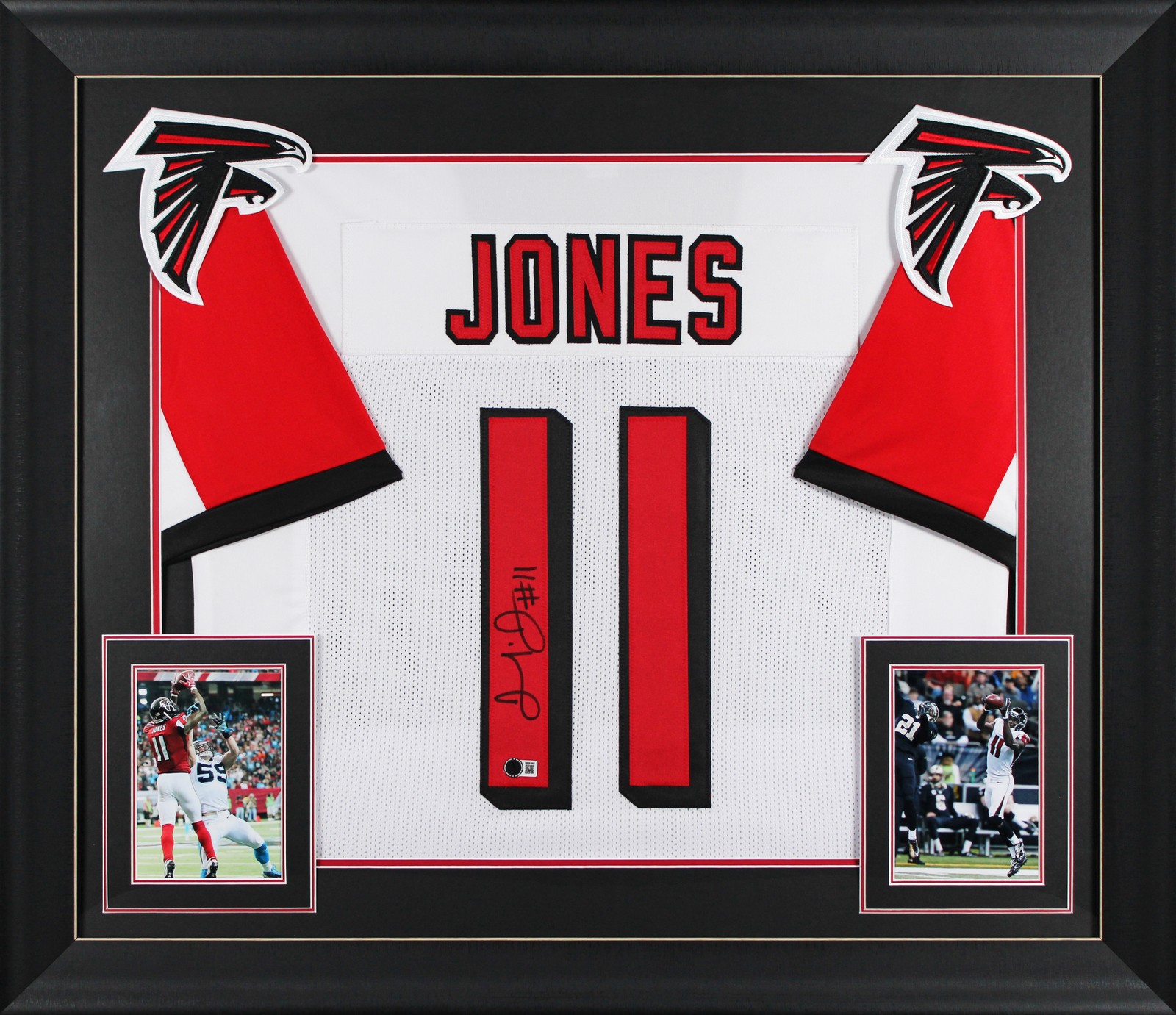 Julio Jones Authentic Signed White Pro Style Framed Jersey BAS Witnessed
