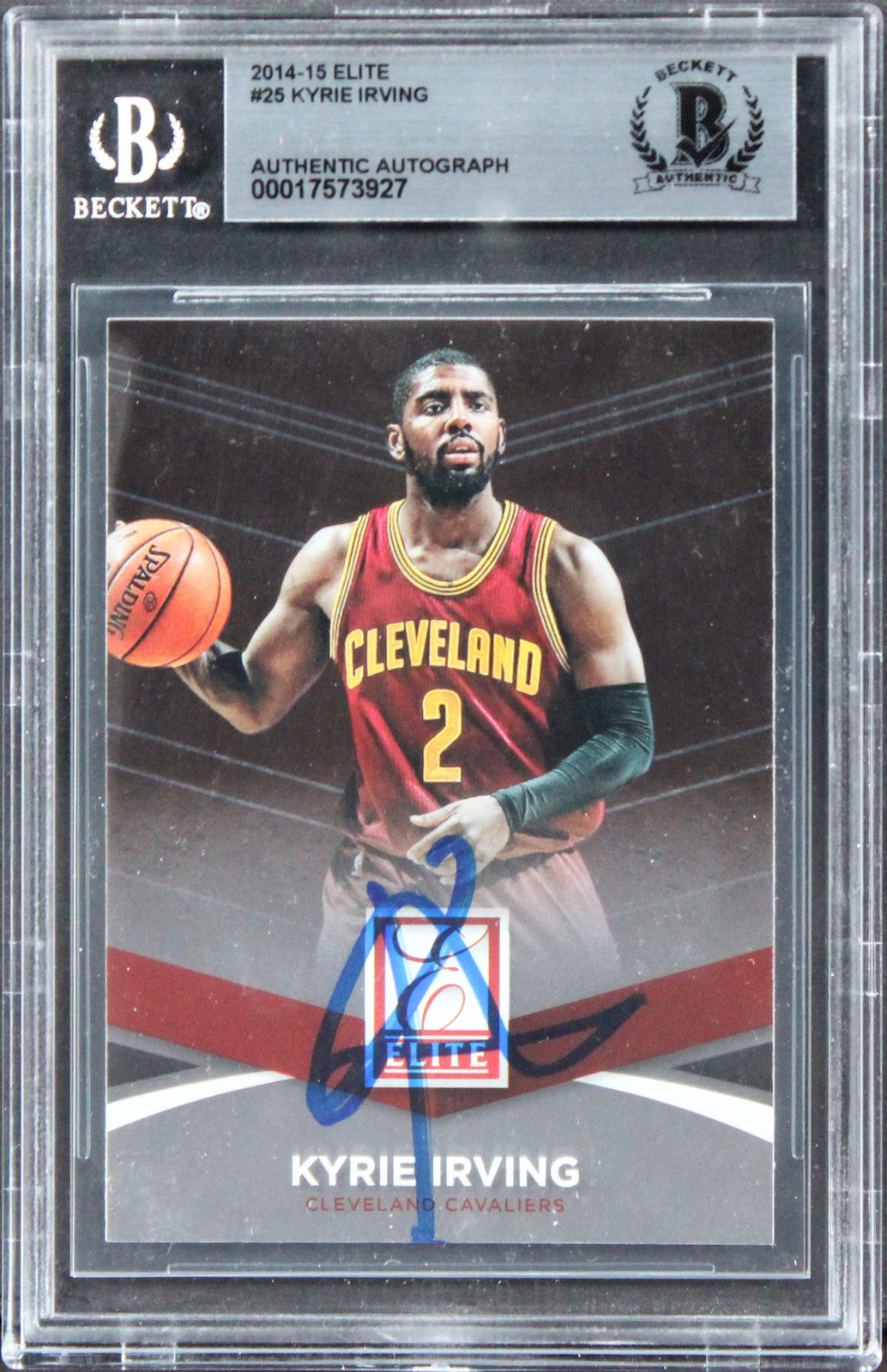 Cavaliers Kyrie Irving Authentic Signed 2014 Elite #25 Card BAS Slabbed