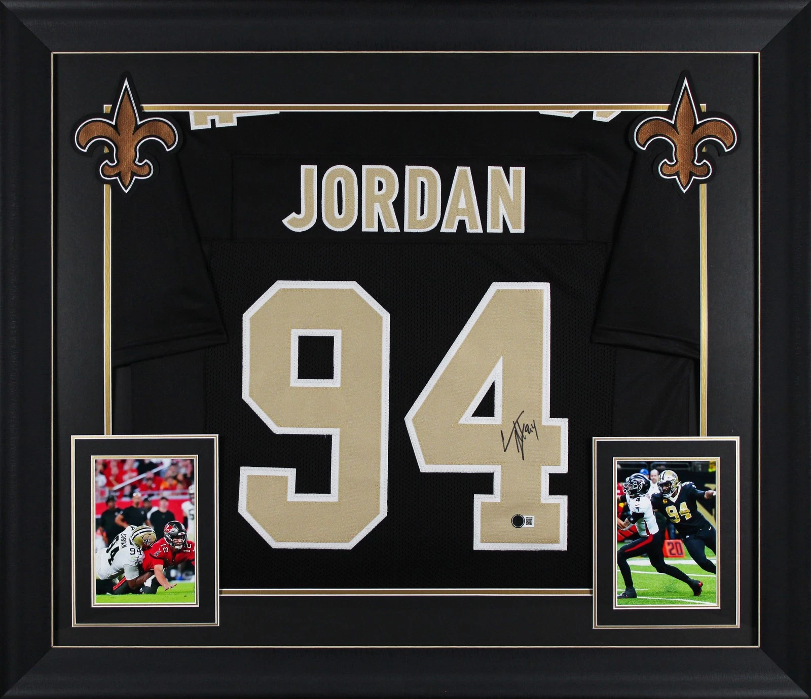 Cameron Jordan Authentic Signed Black Pro Style Framed Jersey BAS Witnessed