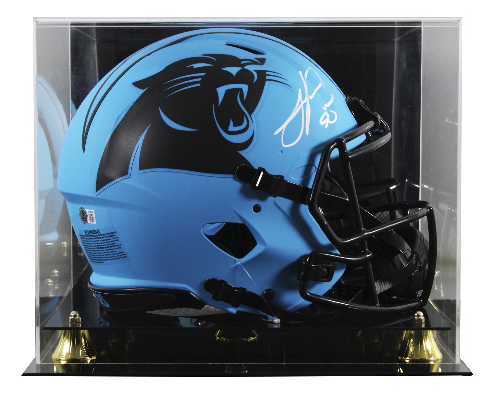 Panthers Julius Peppers Signed Rave Full Size Speed Proline Helmet W/ Case BAS W
