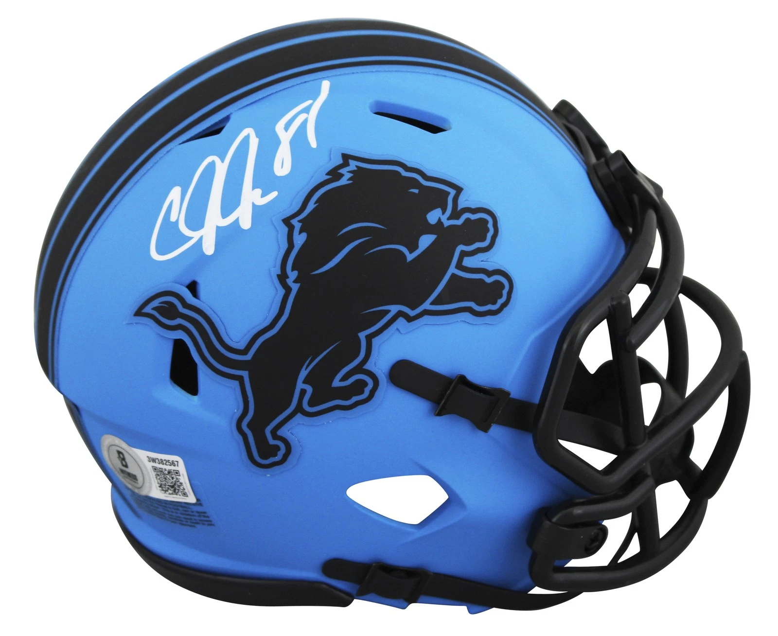 Lions Calvin Johnson Authentic Signed Rave Speed Mini Helmet BAS Witnessed