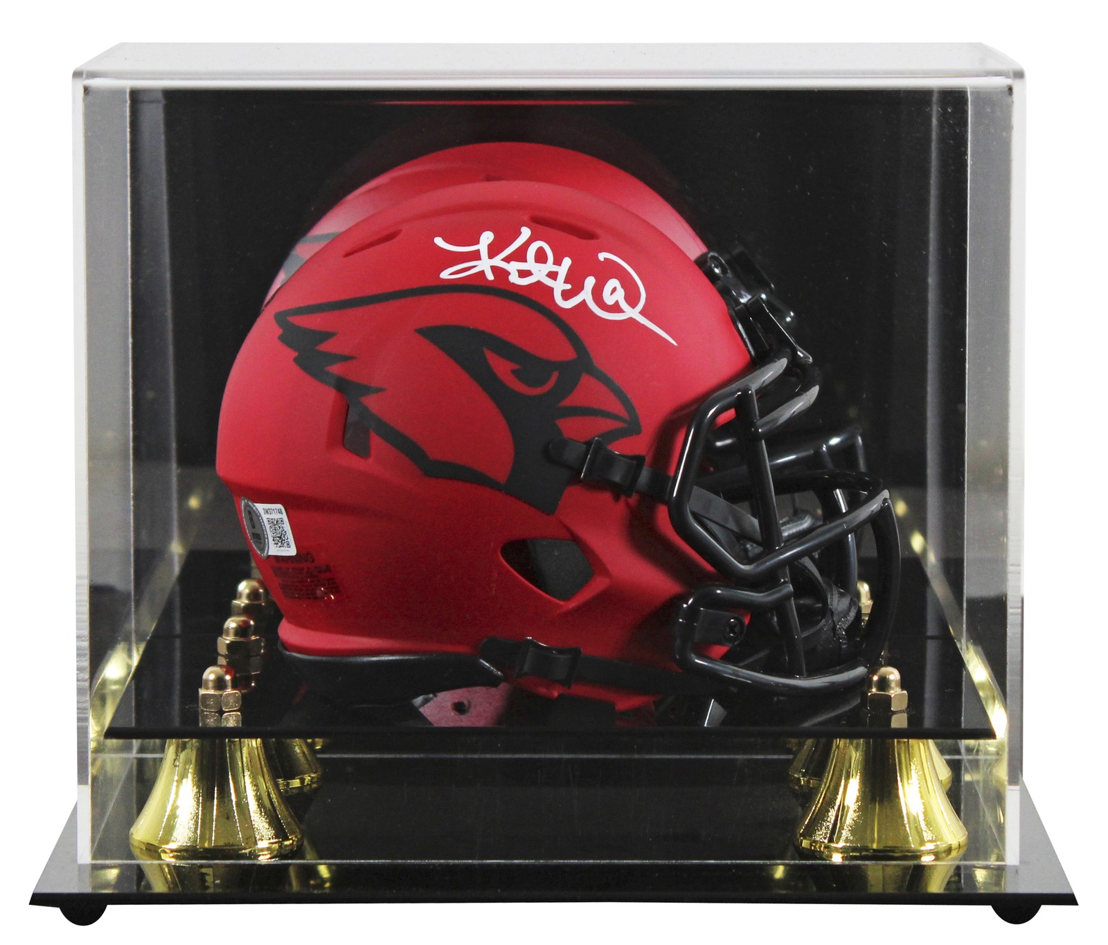 Cardinals Kurt Warner Signed Rave Speed Mini Helmet W/ Case BAS Witnessed 2