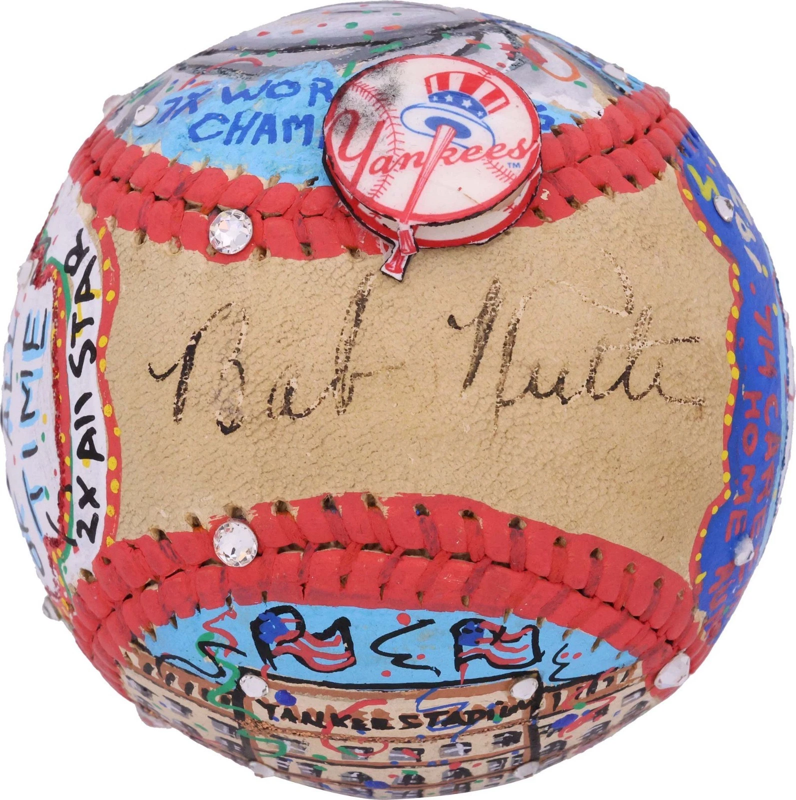 Babe Ruth Signed Charles Fazzino Hand Painted Pop Art Baseball JSA COA 1/1