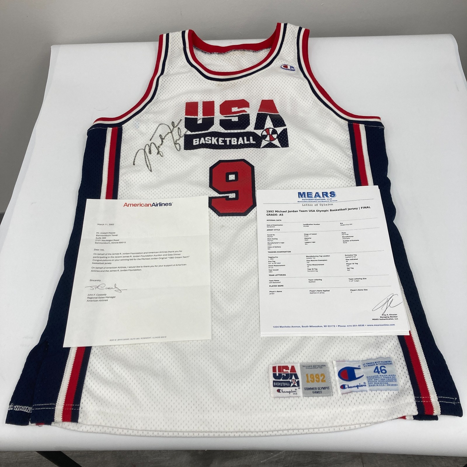 Michael Jordan Signed Game Used 1992 Team USA Dream Team Jersey PSA DNA & MEARS