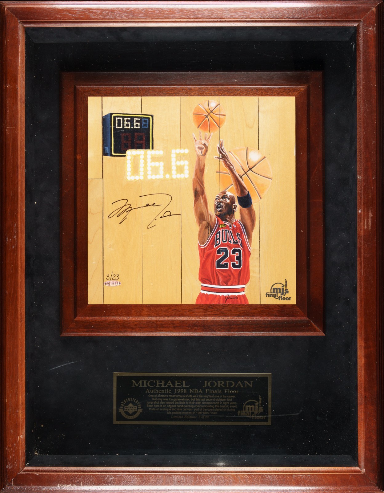 Michael Jordan Signed Last Dance Game Used Final Floor NBA Finals UDA & JSA COA