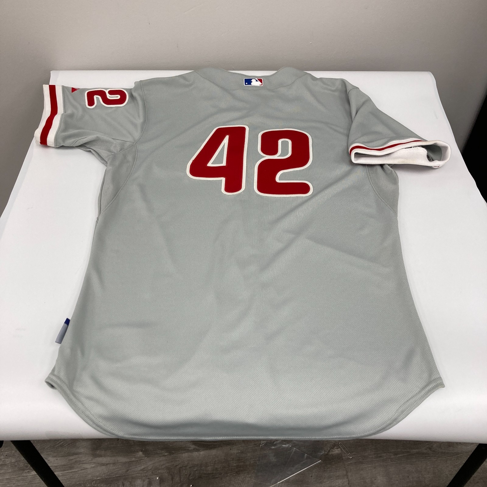 Larry Bowa 2015 Philadelphia Phillies Game Issued Jersey MLB Authentic Hologram