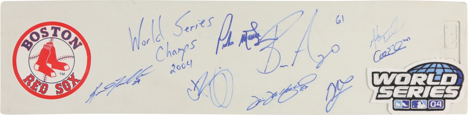 2004 Boston Red Sox World Series Champs Pitching Staff Signed Rubber 8 Sigs PSA