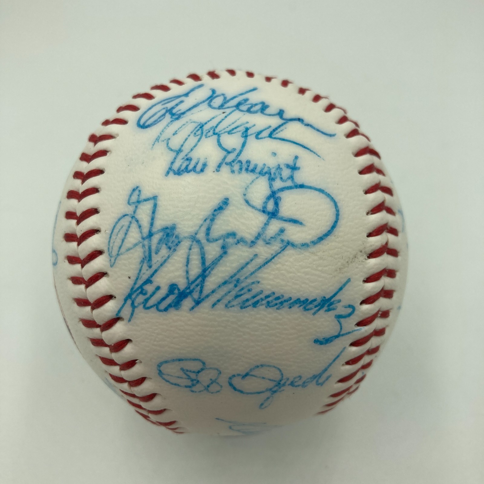 Vintage 1986 New York Mets World Series Champs Team Signed Baseball JSA COA