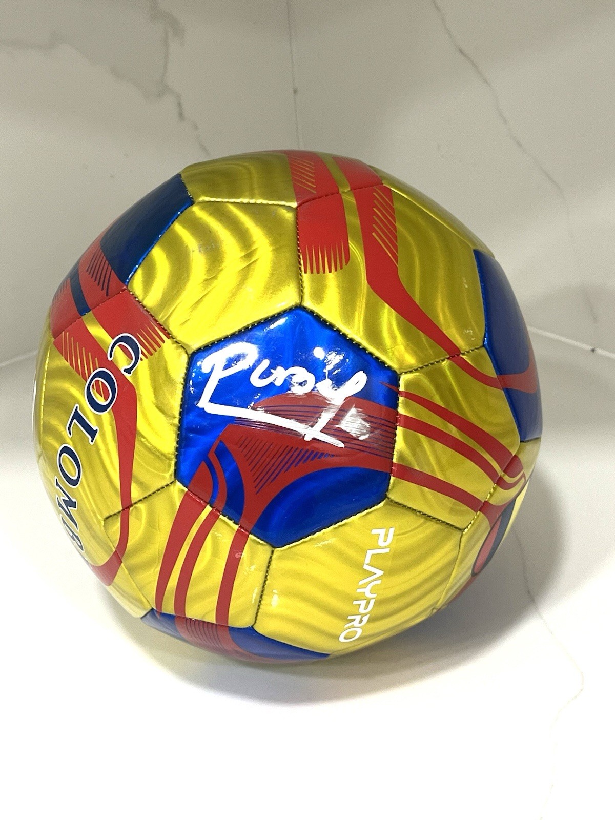 Carlos Valderrama Pibe Signed Colombia Soccer ball Beckett BAS