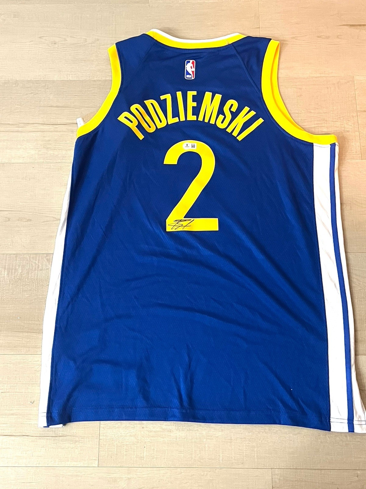 Brandin Podziemski Hand Signed Golden State Warriors Jersey BAS Beckett Cert