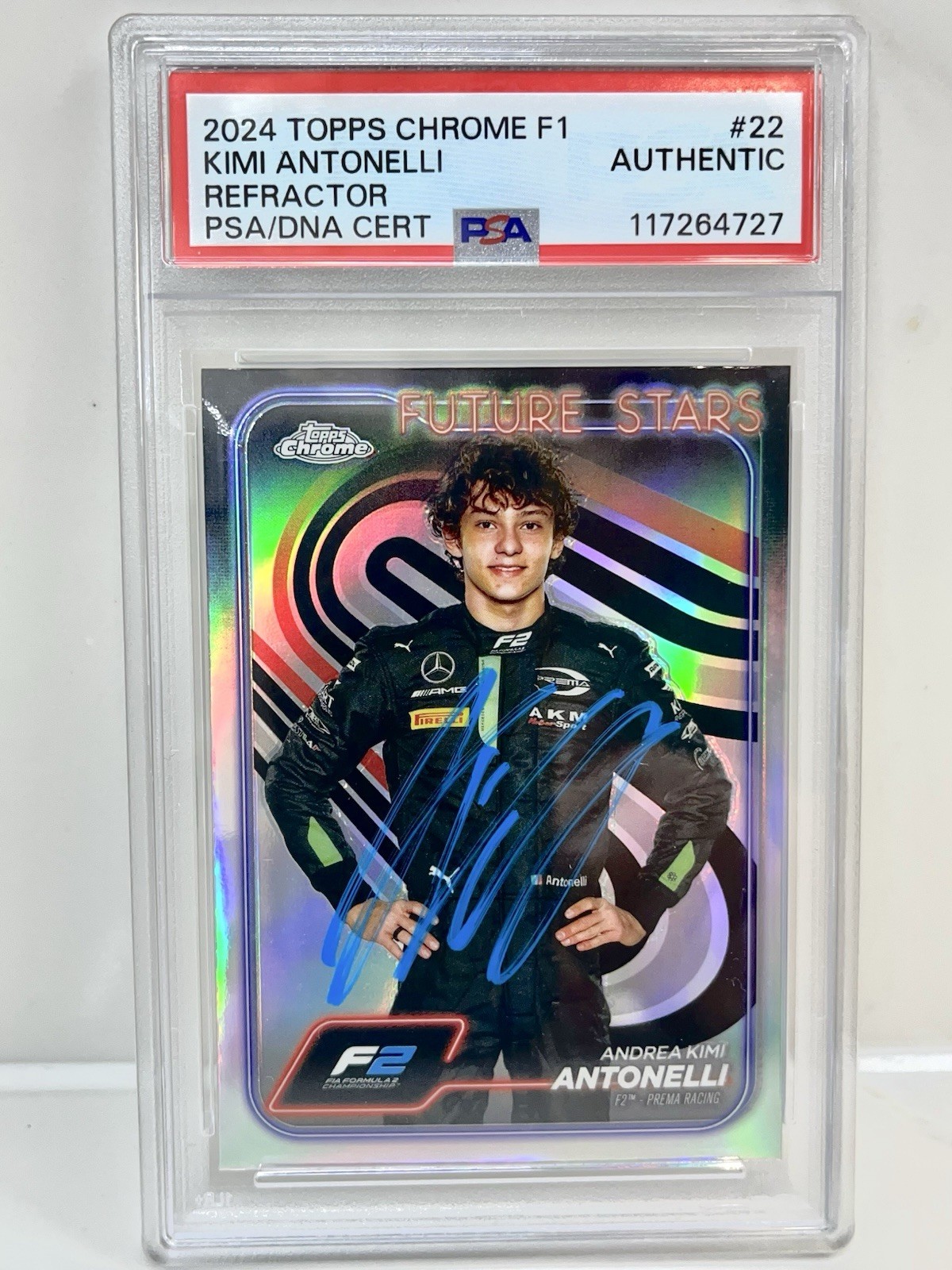 KIMI ANTONELLI SIGNED 2021 TOPPS CHROME REFRACTOR F1 FORMULA 1  PSA DNA