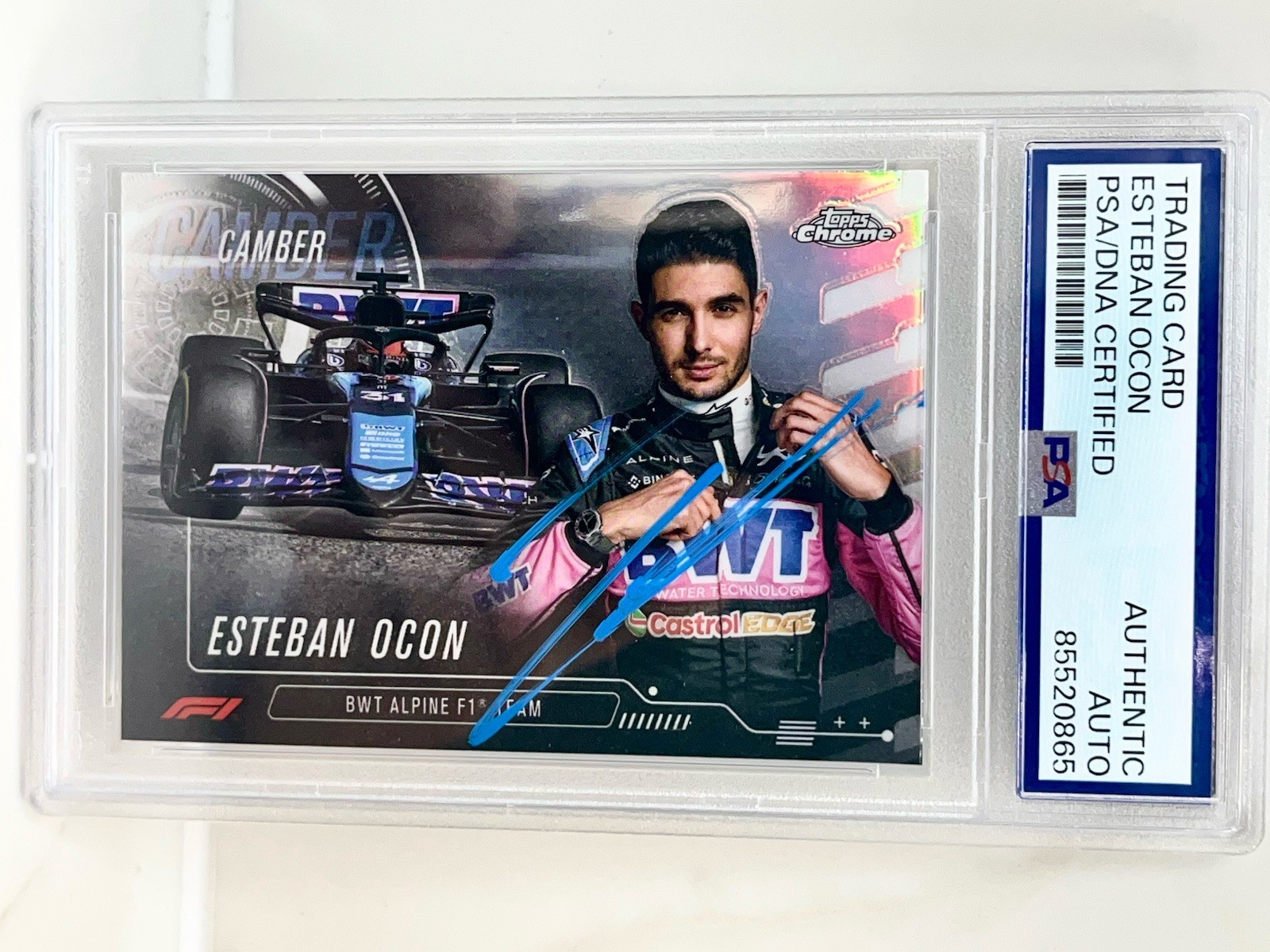 ESTEBAN OCON SIGNED TOPPS 2024 CHROME F1 FORMULA 1  PSA DNA
