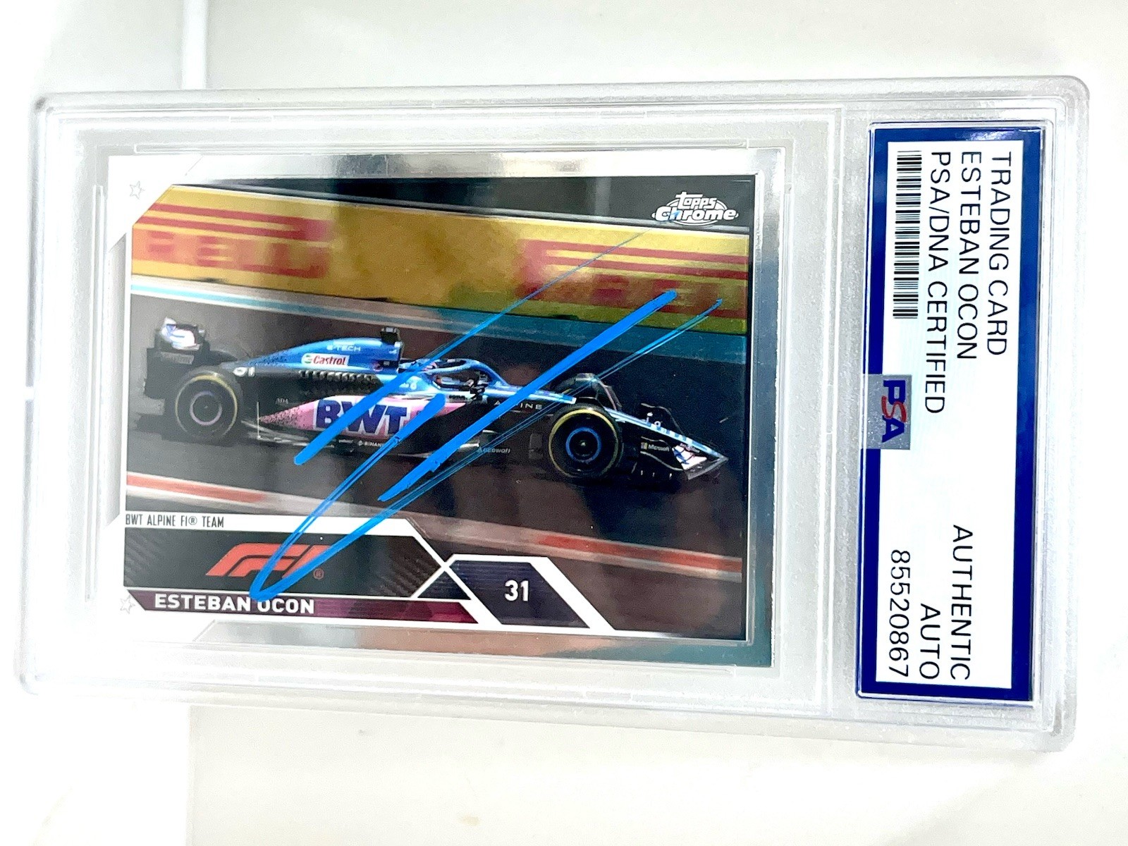 ESTEBAN OCON SIGNED TOPPS 2024 CHROME F1 FORMULA 1  PSA DNA