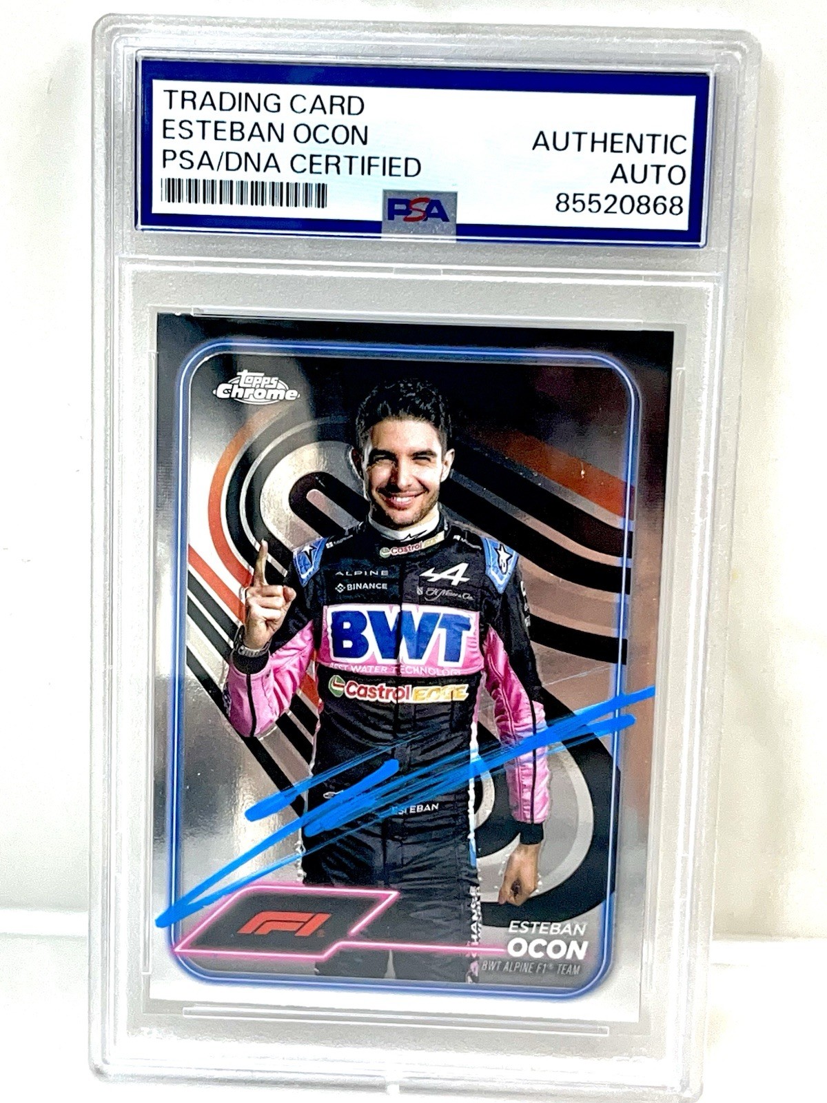 ESTEBAN OCON SIGNED TOPPS 2024 CHROME F1 FORMULA 1  PSA DNA