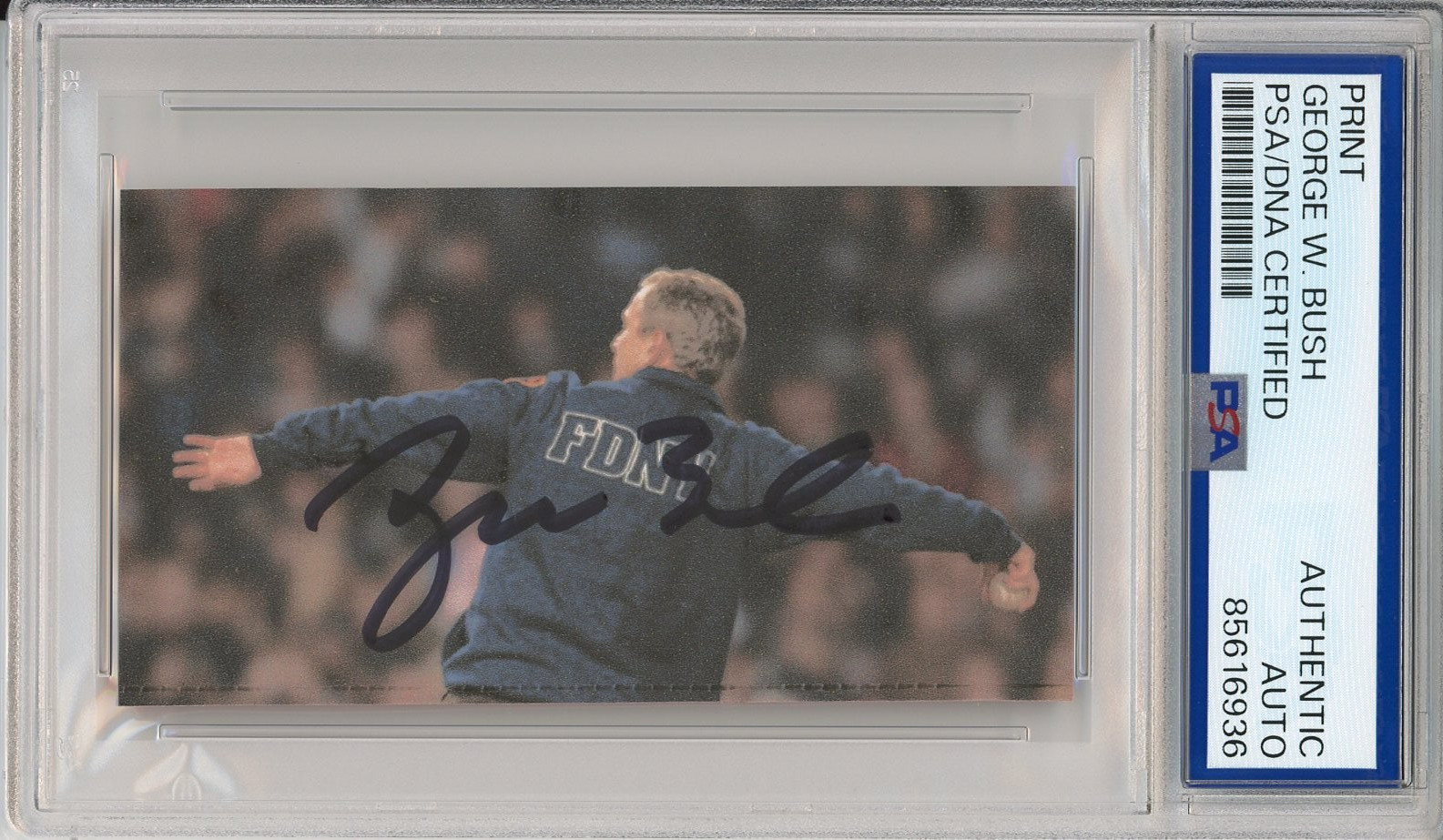 President George W Bush SIGNED 9/11 FDNY Yankees World Series Pitch PSA DNA COA