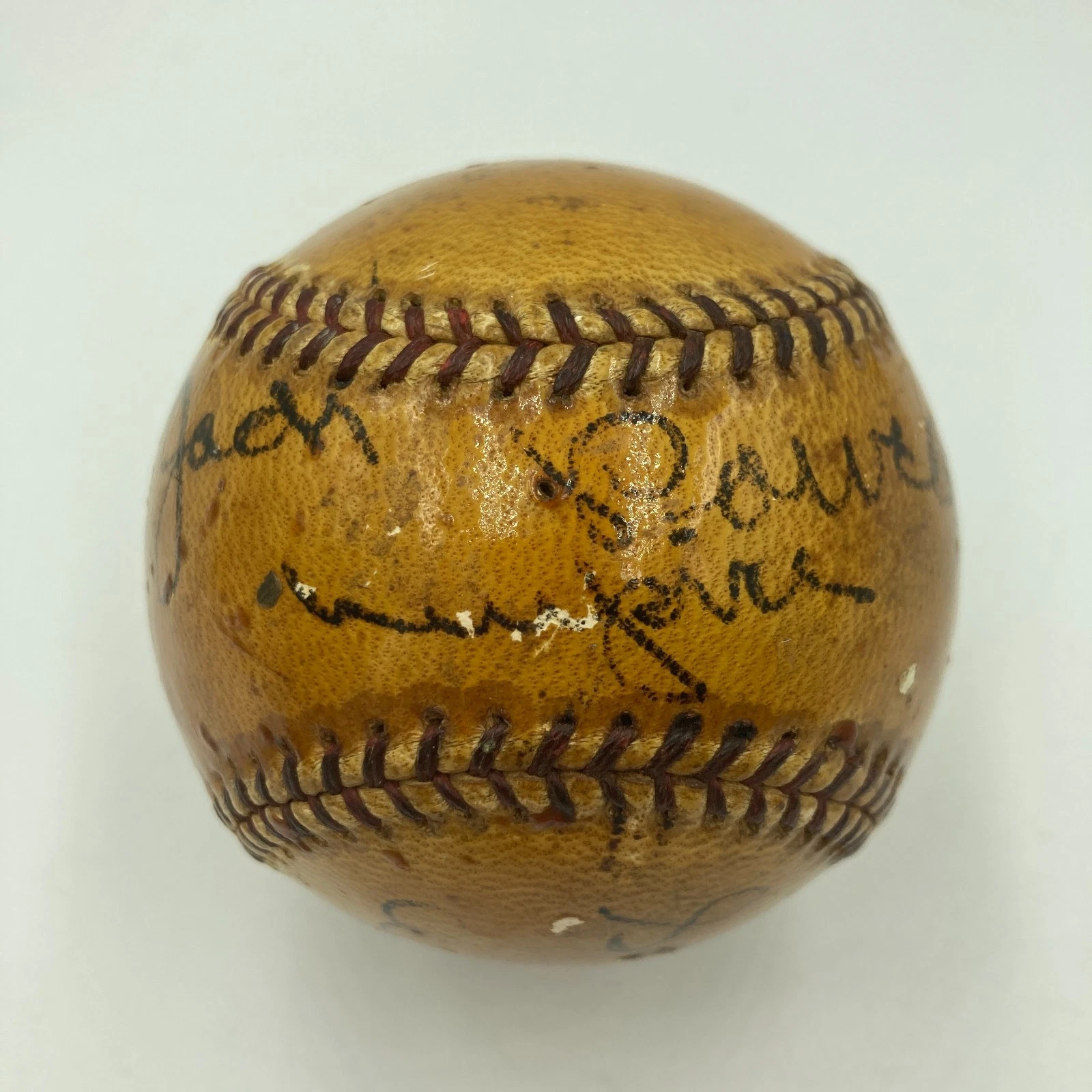 Rare Jack Powell Umpire Single Signed 1939 Game Used Baseball Dec. 1971 JSA COA