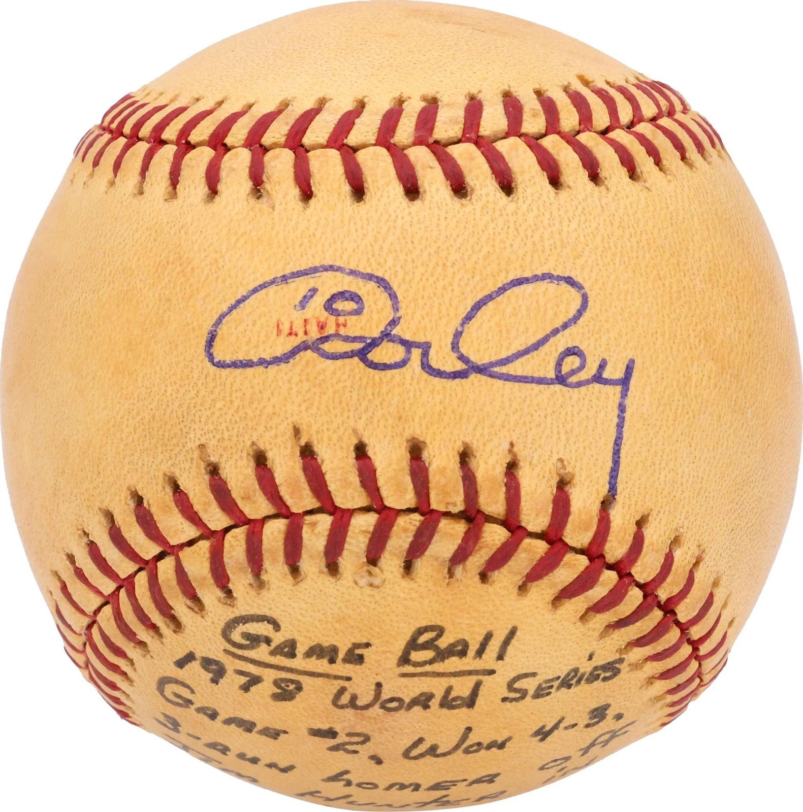 Ron Cey Home Run Signed 1978 World Series Game Used Baseball Dodgers PSA