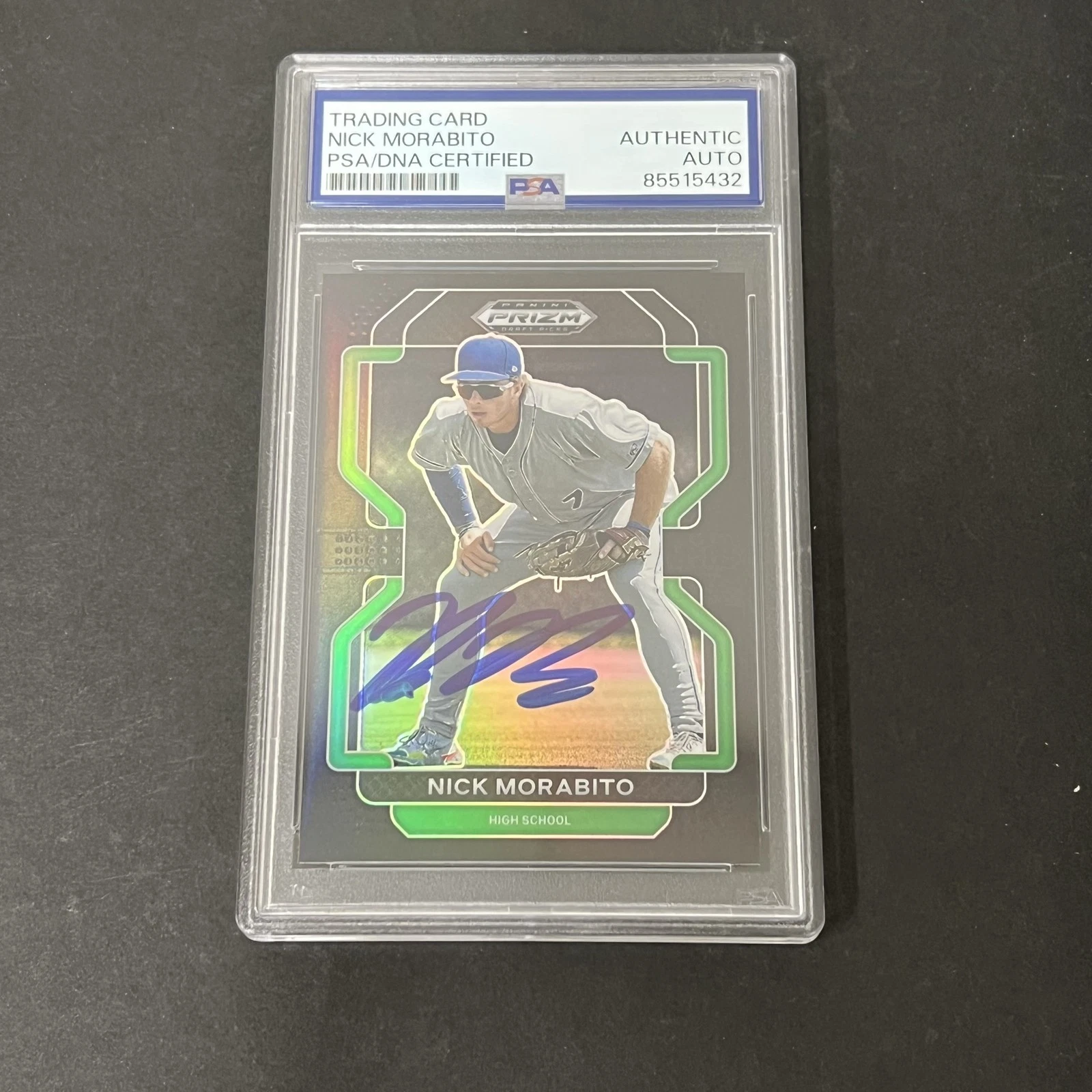 2022 Panini Prizm Draft Picks Black Prizm  #PDP75 Nick Morabito signed card PSA