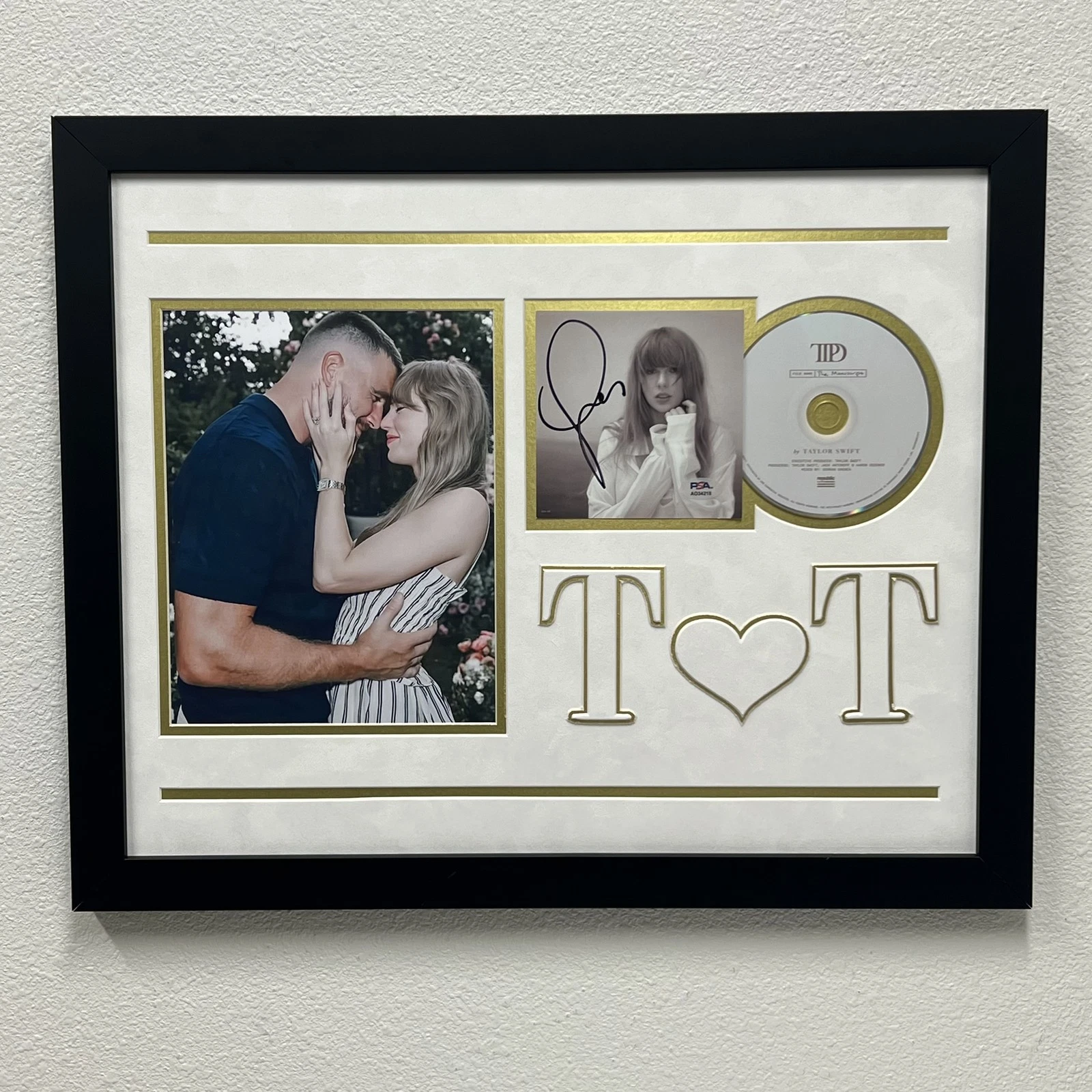 Taylor Swift Signed CD Cover Custom Framed PSA Tortured Poets Department TTPD