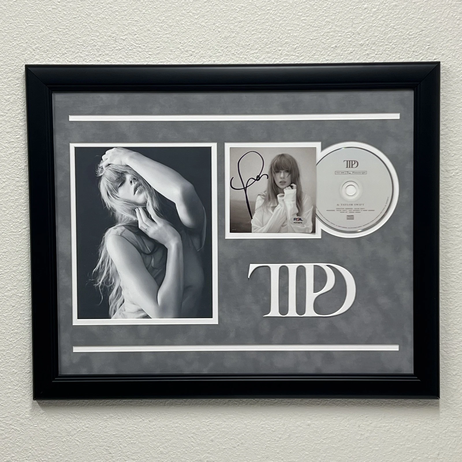 Taylor Swift Signed CD Cover Framed PSA/DNA The Tortured Poets Department TTPD