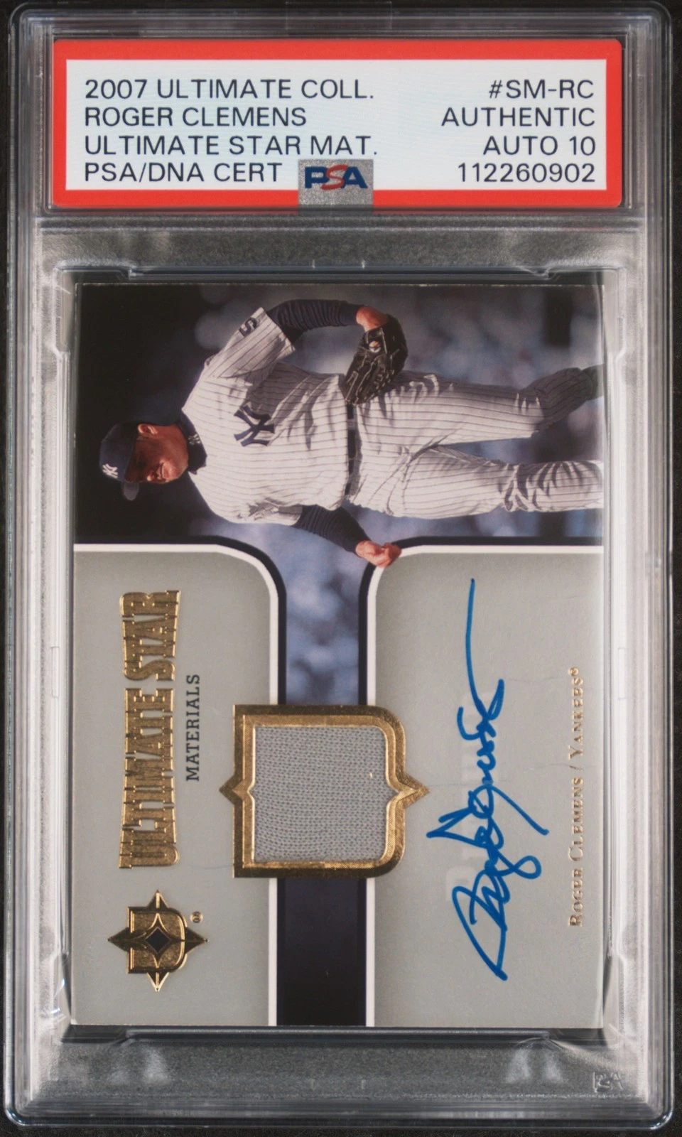 2007 Ult Collection Ult Star Mats #SM-RC Roger Clemens Mat. signed PSA A Auto 10