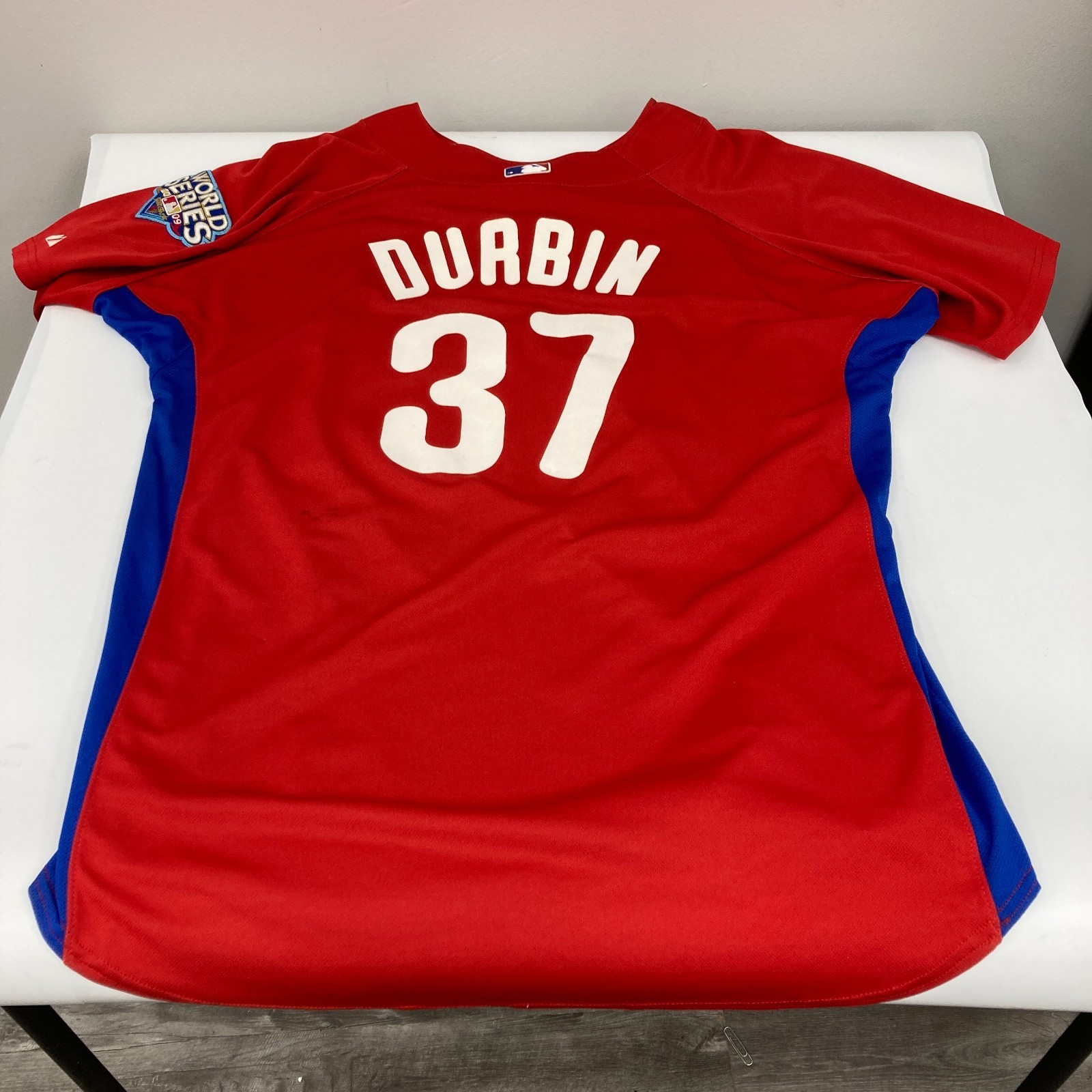 Chad Durbin 2009 Philadelphia Phillies Game Used World Series Majestic Jersey