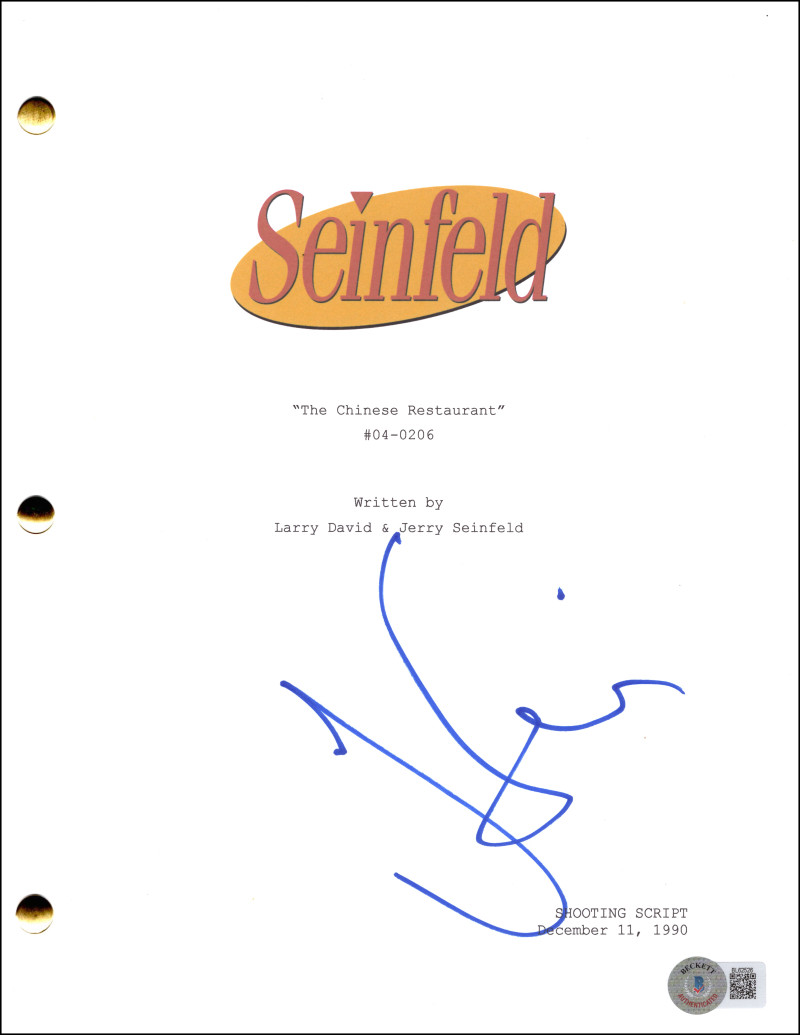 Jerry Seinfeld Signed Autograph The Chinese Restaurant Script Screenplay Beckett