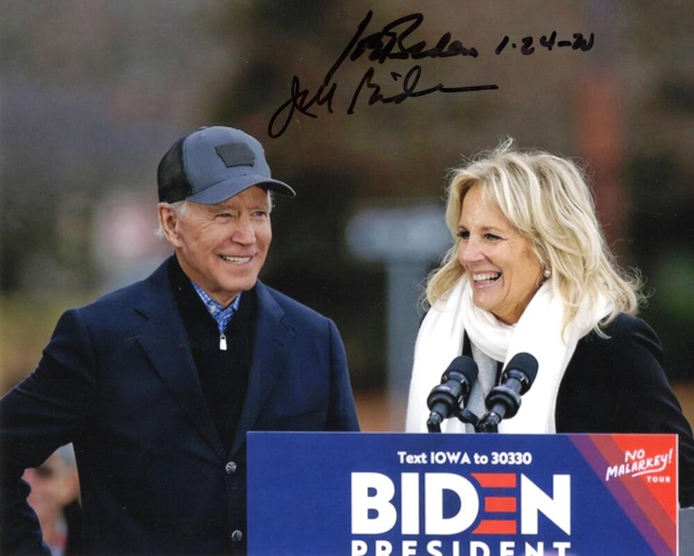 President Joe Biden & Jill Biden Dual Signed Autograph 8x10 Photo w/ JSA COA