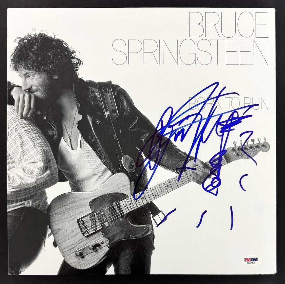 Bruce Springsteen Signed Autograph Born to Run Album LP w/ Guitar Sketch PSA COA
