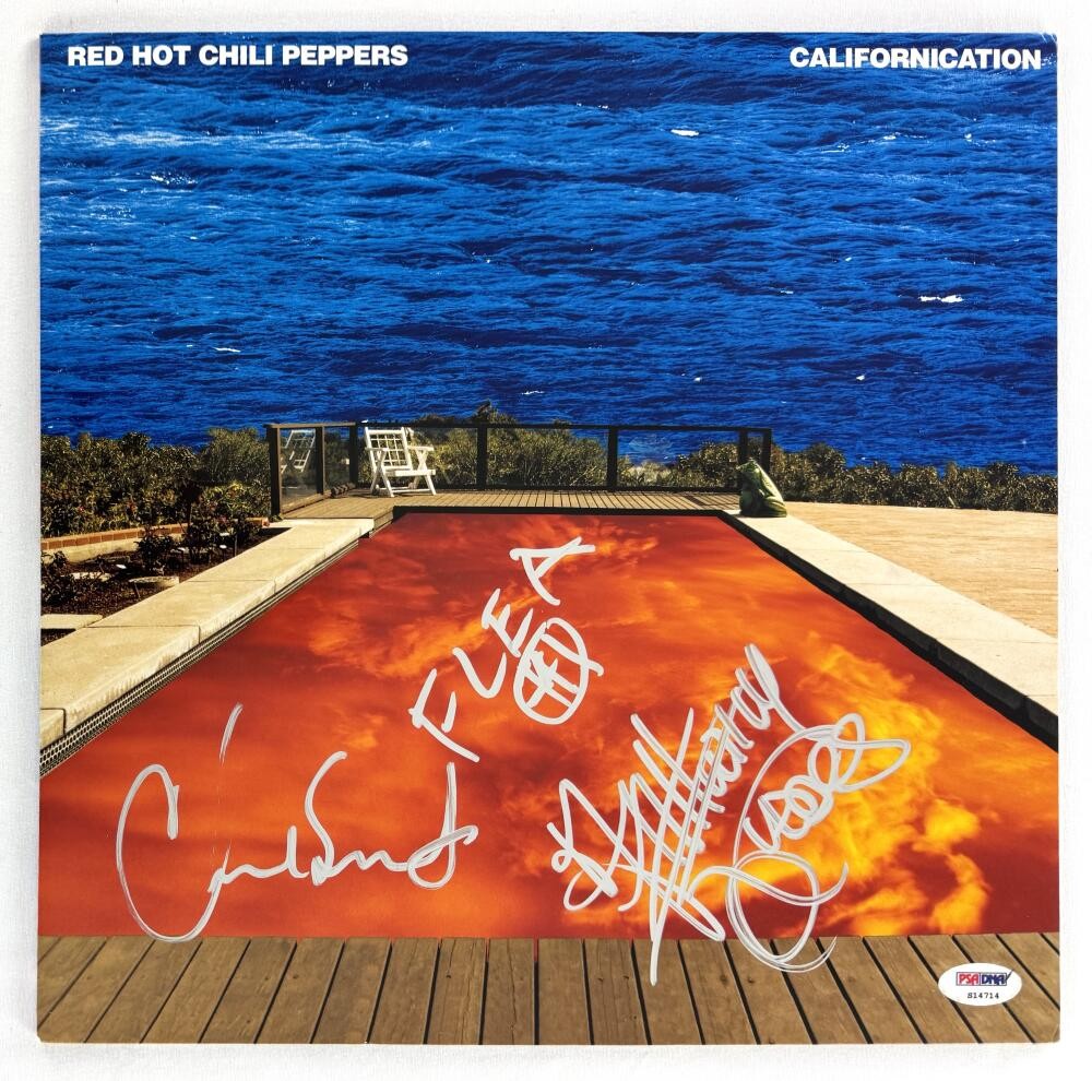Red Hot Chili Peppers Signed Autograph Album Record Anthony Kiedis Flea Chad PSA