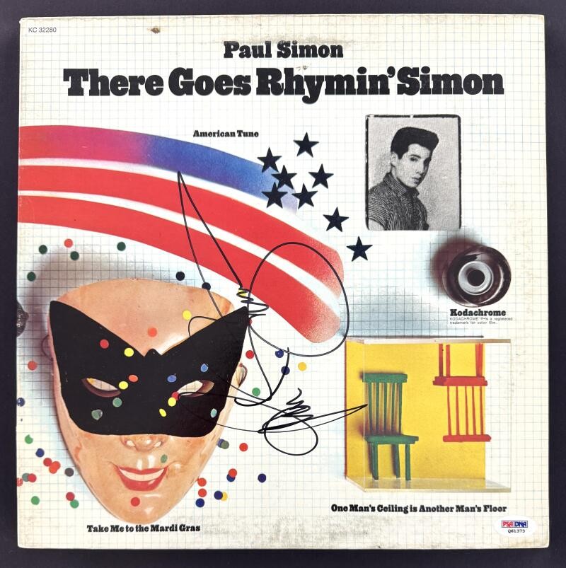 Paul Simon Signed Autograph Album Vinyl Record - There Goes Rhymin Simon PSA COA