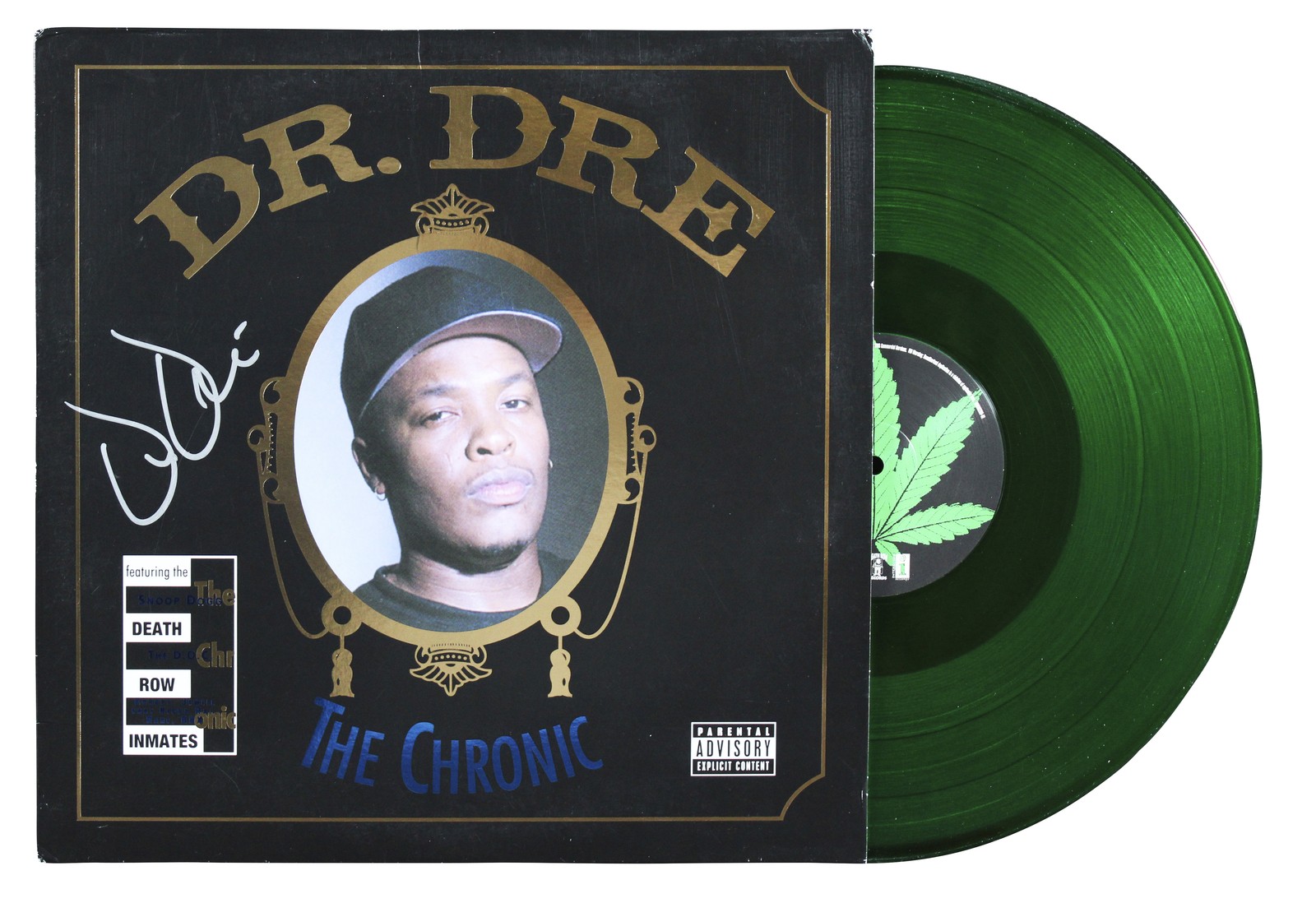 Dr. Dre Signed Black Cover The Chronic Album Cover W/ Vinyl LE #1319/2500 JSA