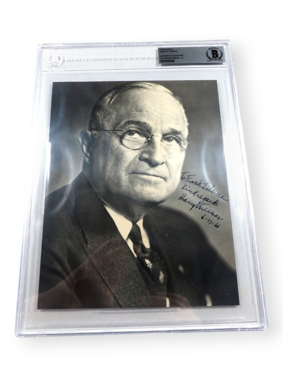 Harry S. Truman Signed Autographed 8X10 Photo 33rd President 10 Auto Grade BAS