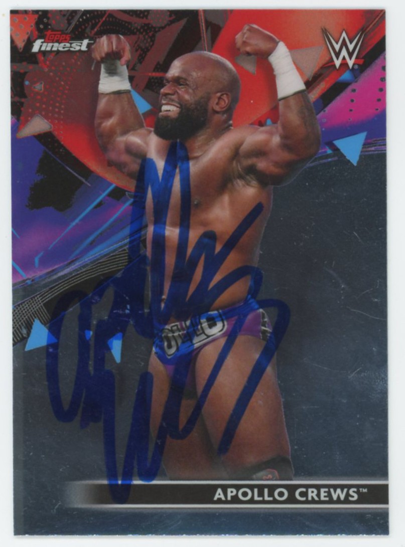 APOLLO CREWS WWE AUTHENTIC SIGNED 2021 TOPPS #43 CARD AUTOGRAPHED BAS #BS86660 COLLECTIBLE MEMORABILIA