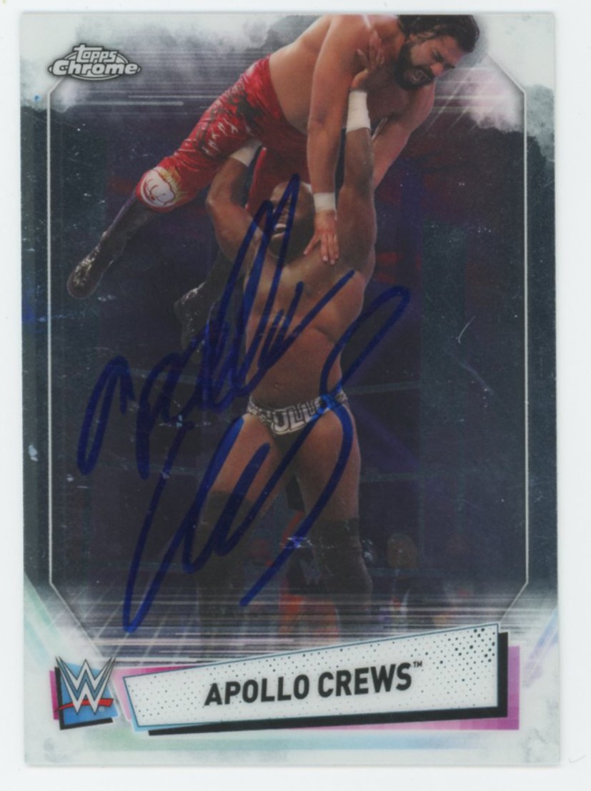 Apollo Crews WWE Authentic Signed 2021 Topps #48 Card Autographed BAS #BS86658