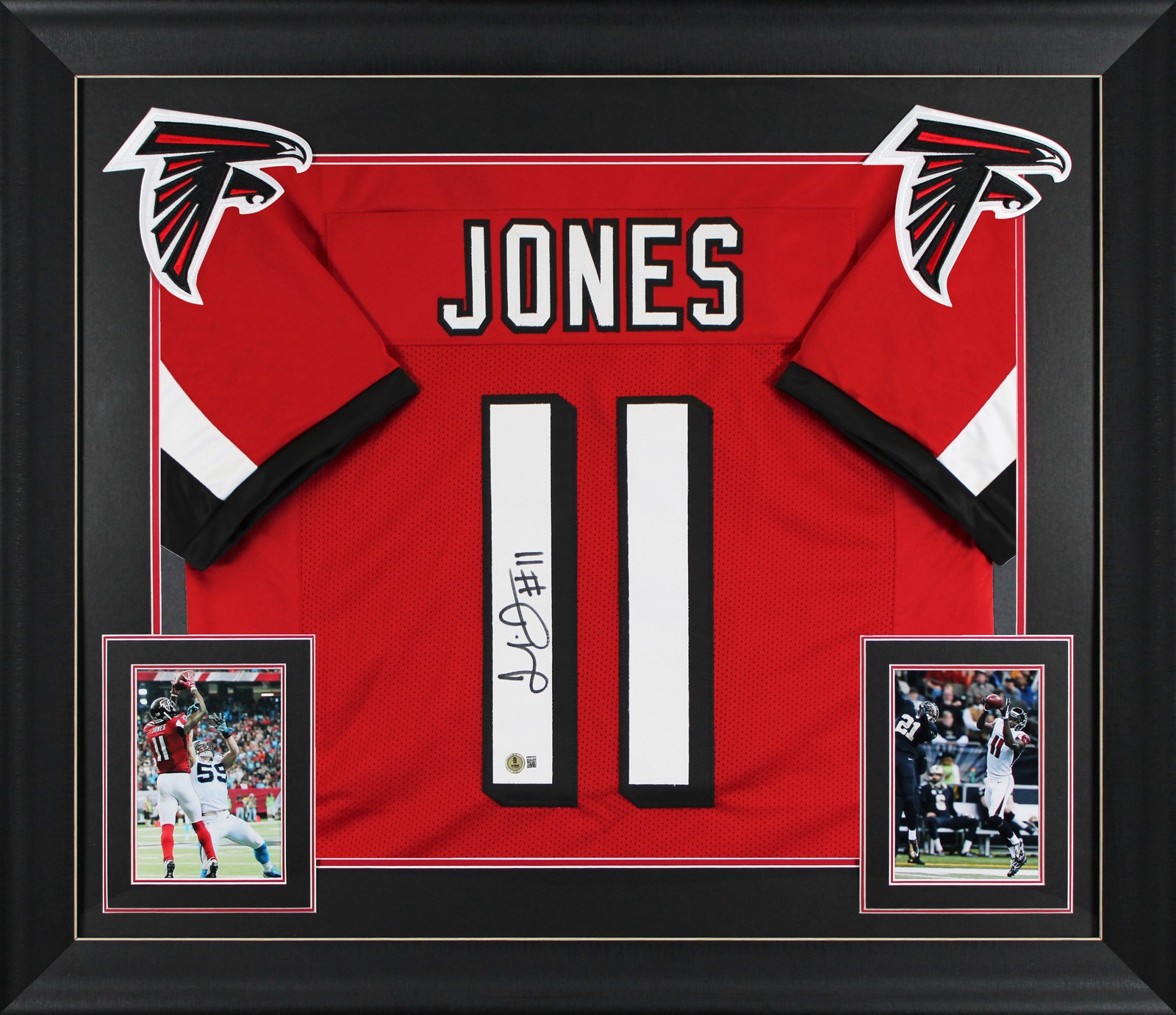 Julio Jones Authentic Signed Red Pro Style Framed Jersey BAS Witnessed