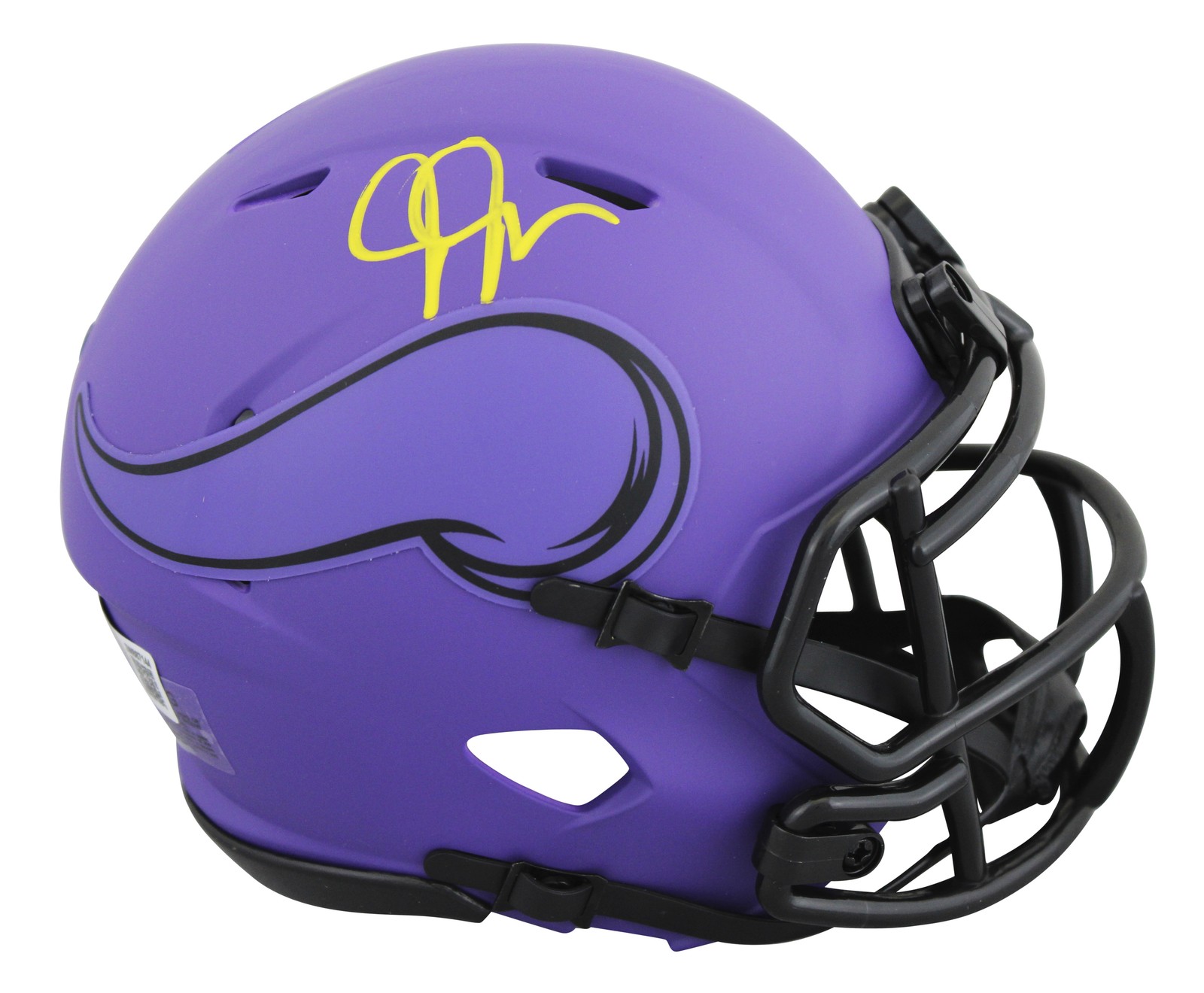 Vikings Justin Jefferson Authentic Signed Rave Speed Mini Helmet BAS Witnessed