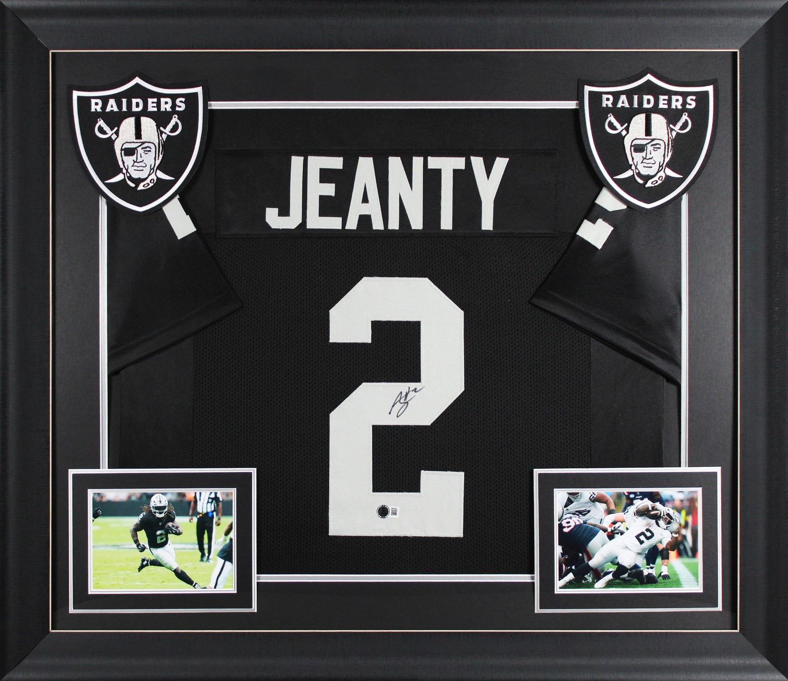 Ashton Jeanty Authentic Signed Black Pro Style Framed Jersey BAS Witnessed