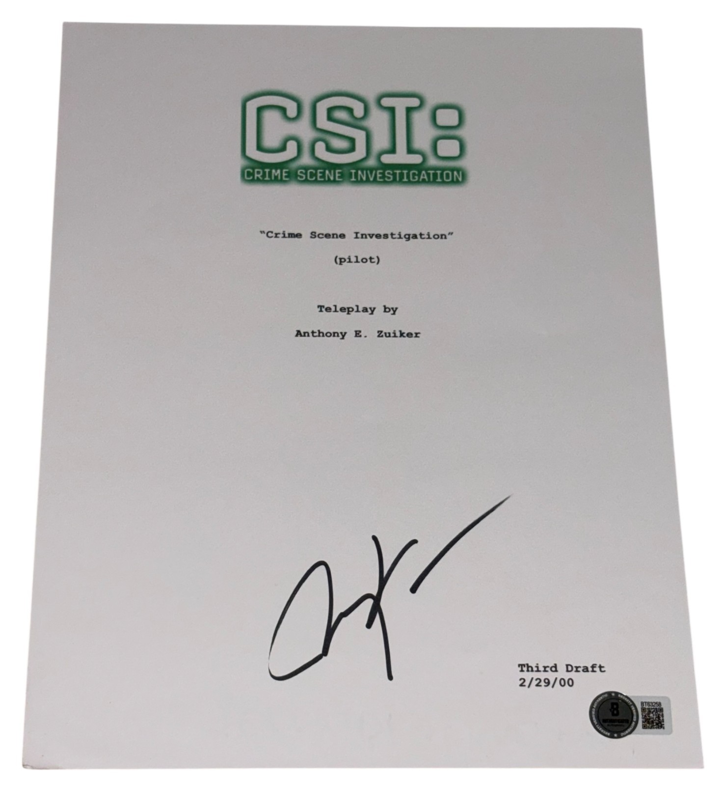 Jerry Bruckheimer Signed CSI: Crime Scene Investigation 