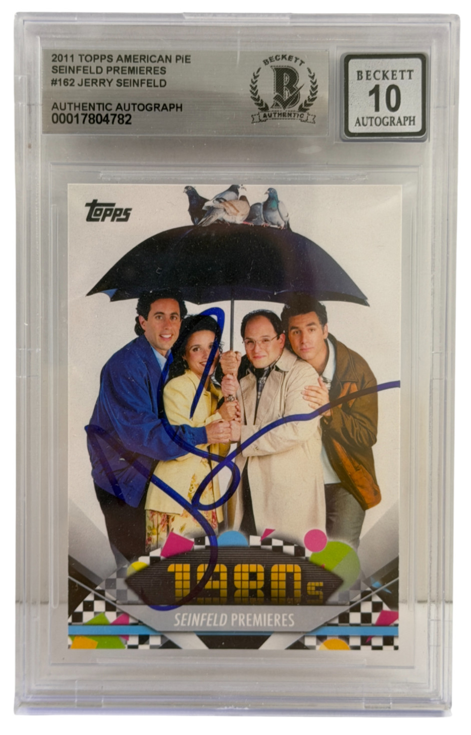 Jerry Seinfeld Signed 2011 Topps American Pie Slabbed Autograph Grade 10 Beckett