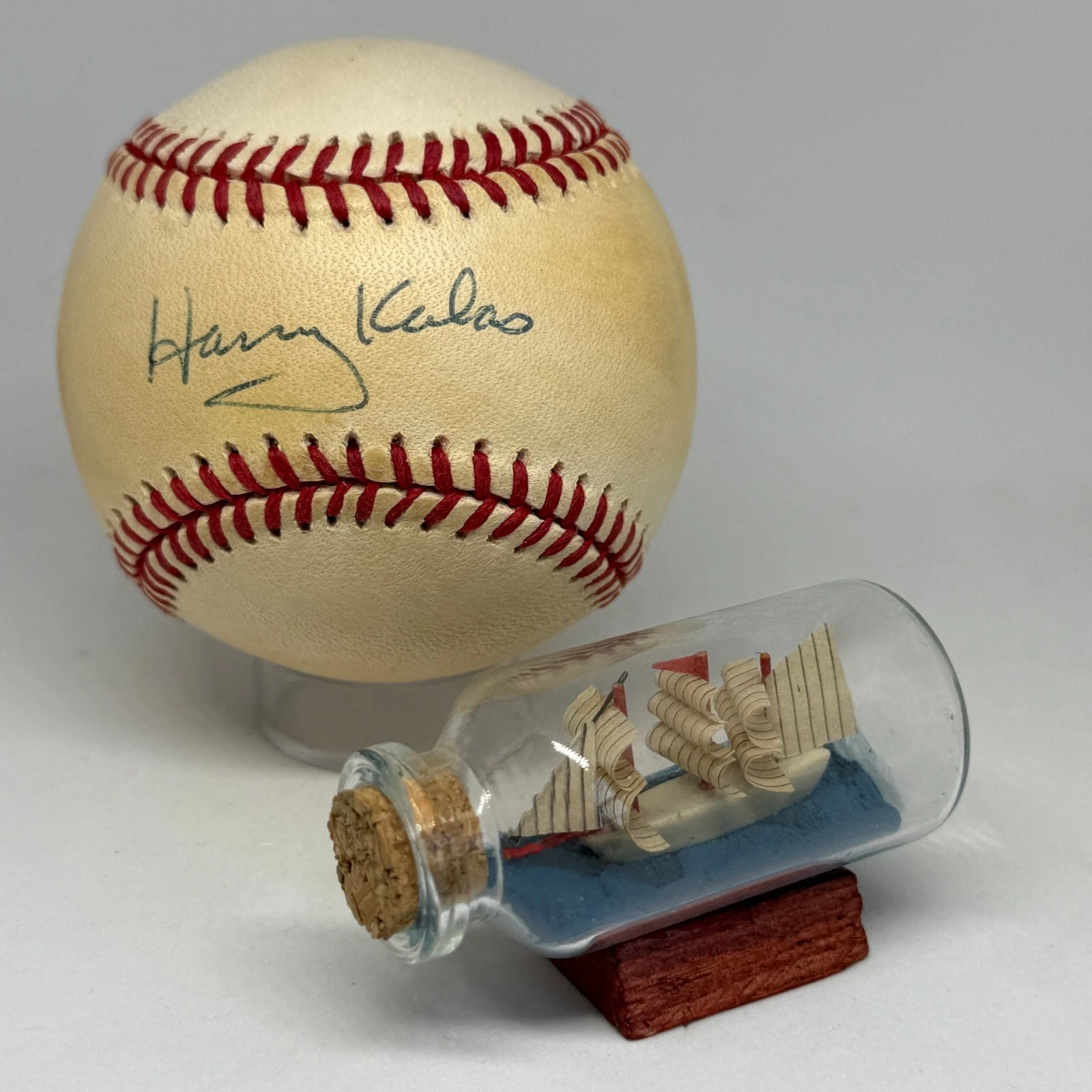 Broadcaster Harry Kalas signed Rawlings ONL Baseball JSA COA Phillies HOF A4027