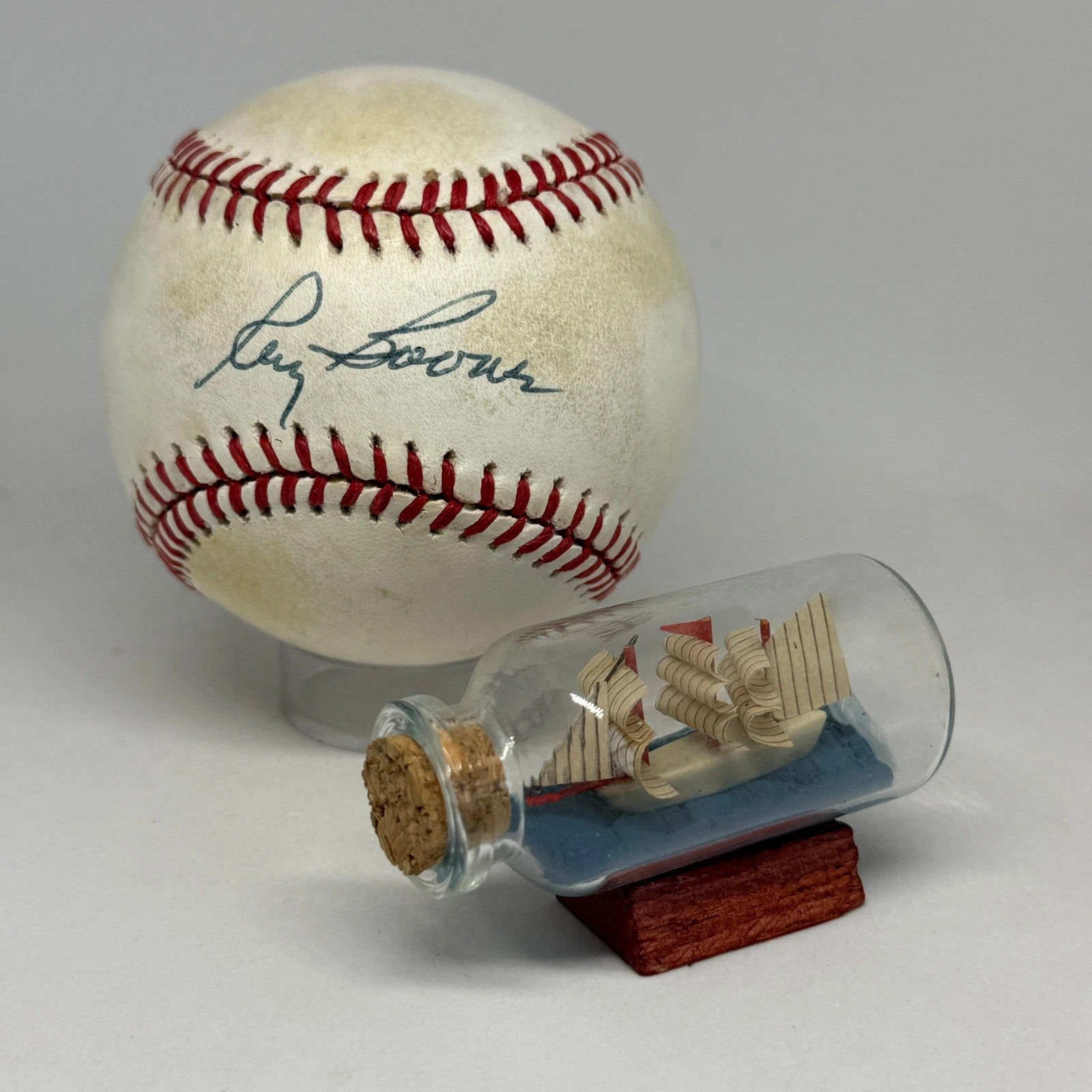 Ray Boone signed Rawlings OAL Baseball JSA COA Rare Indians Tigers Auto A4032