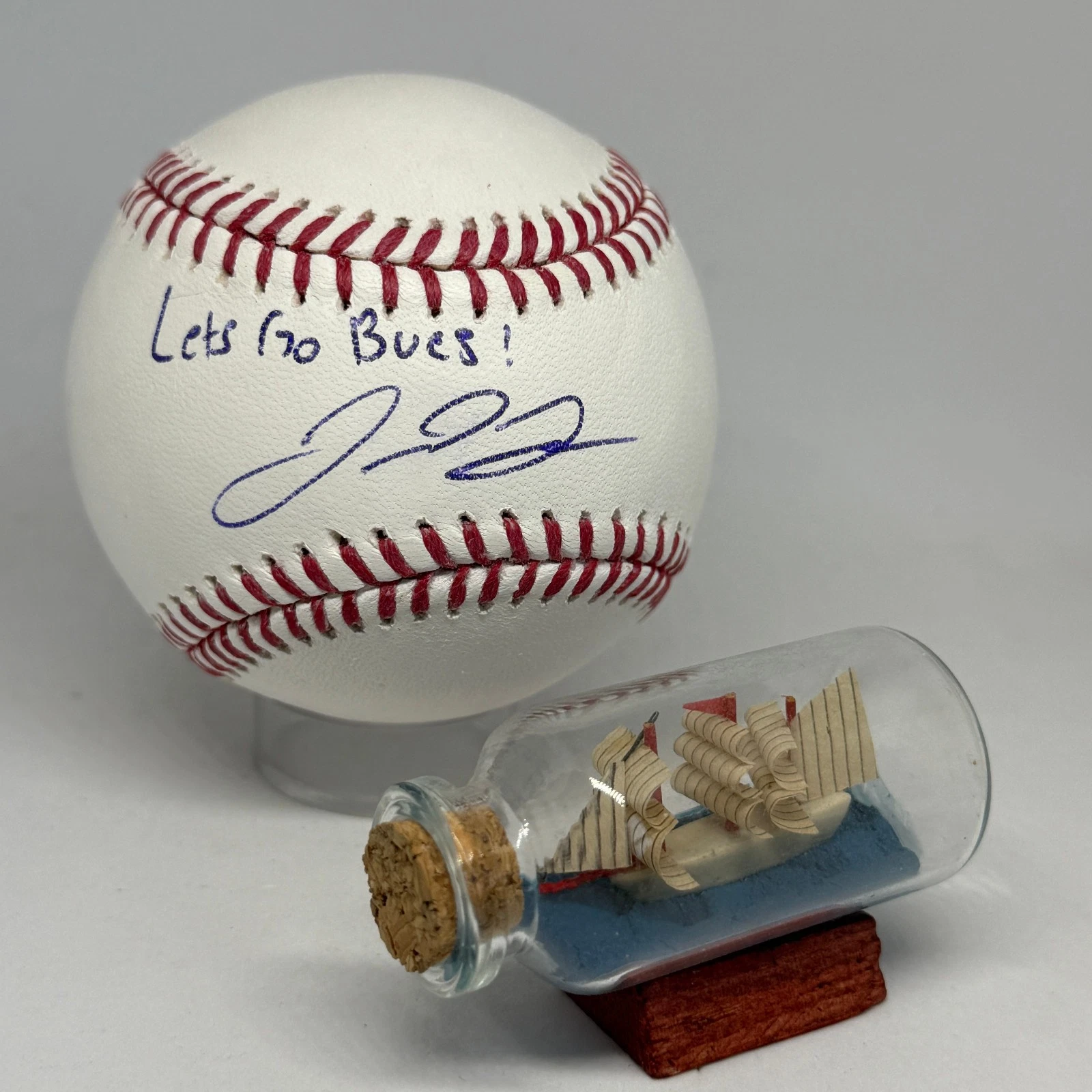 Jared Jones signed Rawlings OML Baseball Total Sports COA Pirates Auto A4042