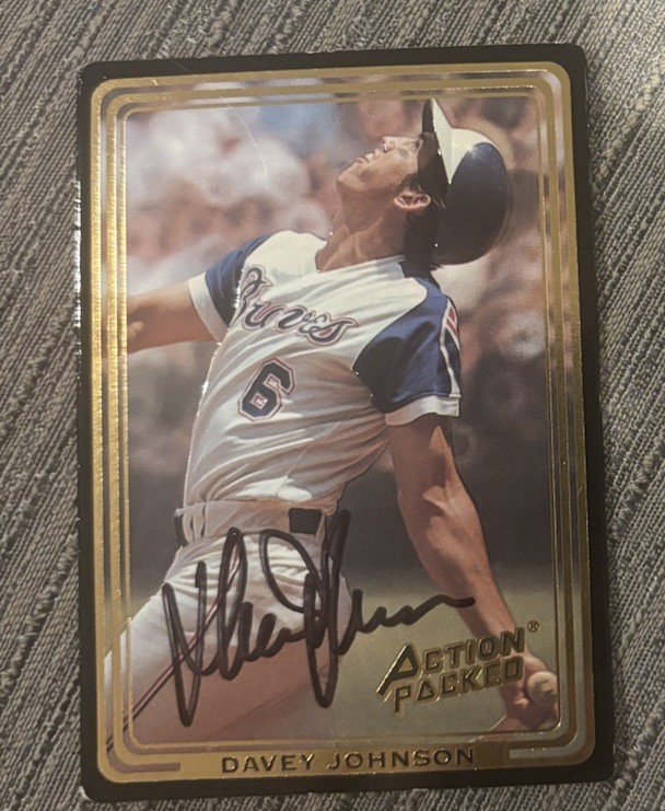 Davey Johnson signed autographed 1992 Action Packed Baseball Card Orioles #75