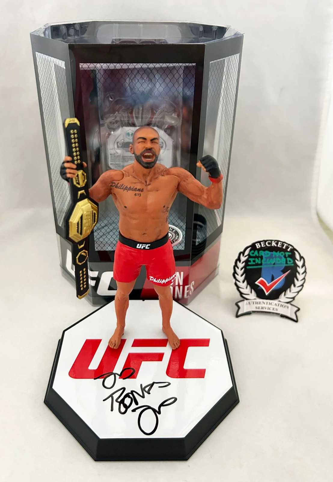 Jon Bones Jones Signed Action Figure McFarlane Platinum Series 2 UFC MMA Beck...
