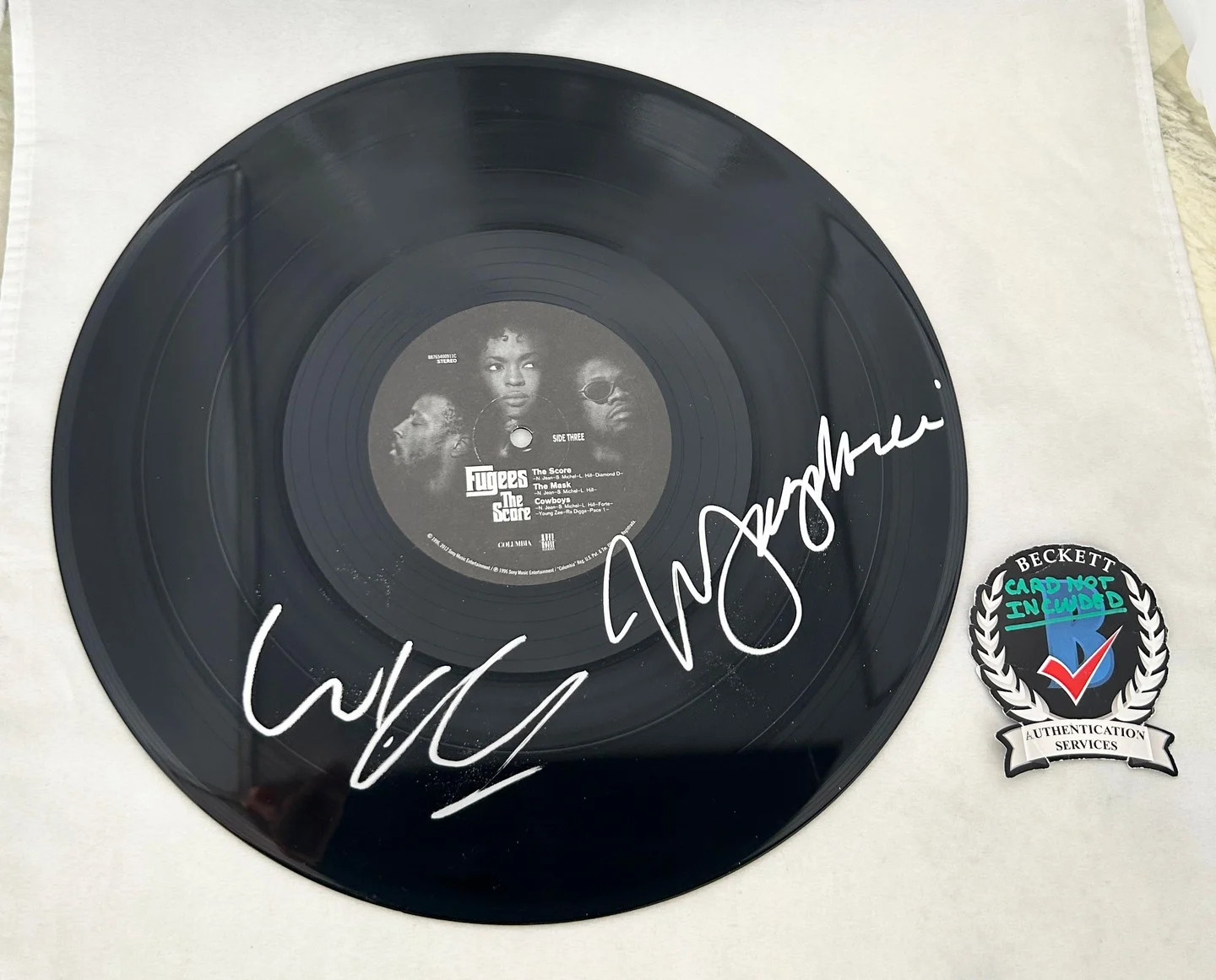 Lauryn Hill and Wyclef Jean Signed Vinyl LP Album Fugees Beckett BAS 1 COA
