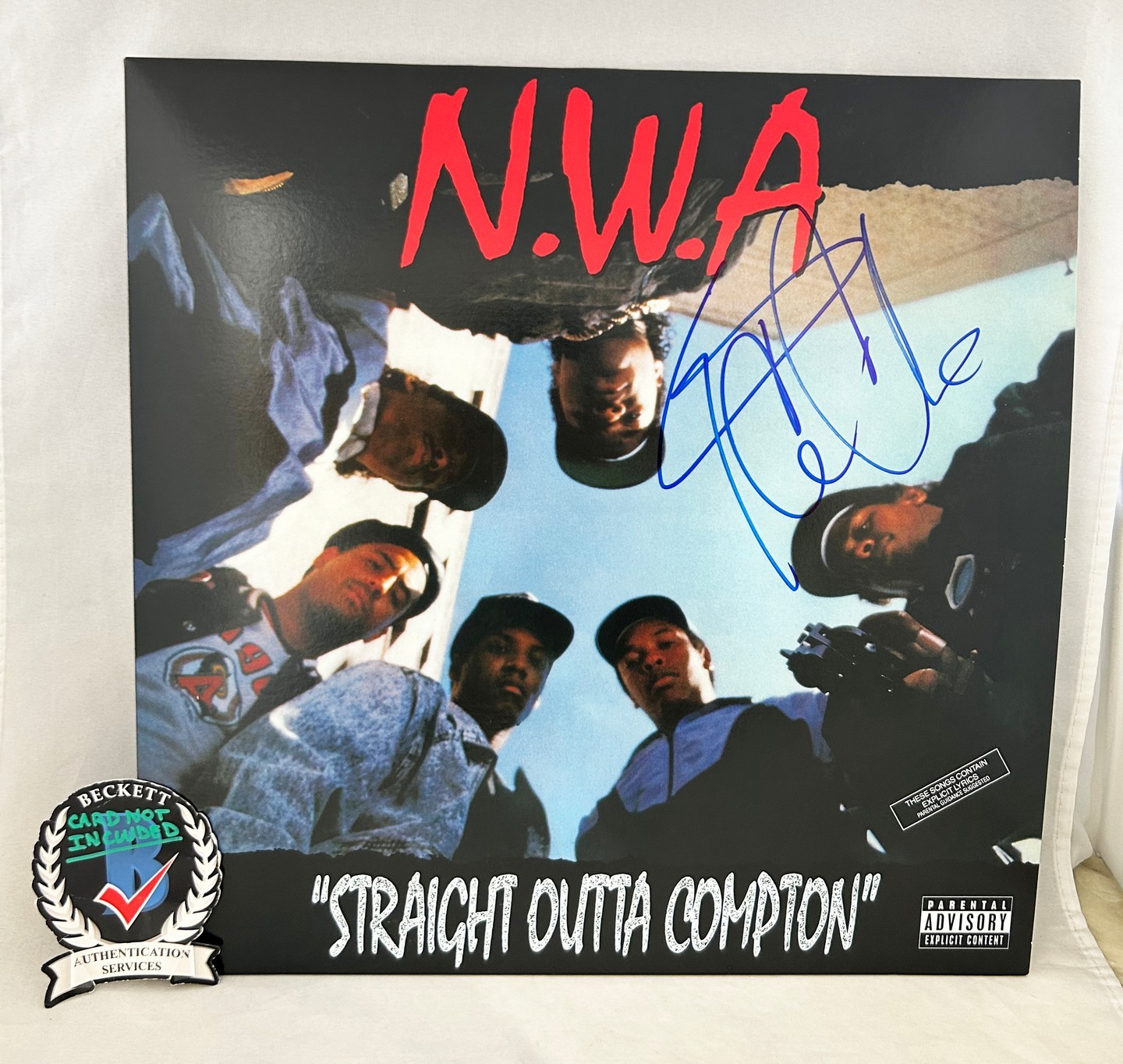 Ice Cube Signed Vinyl LP Album NWA Straight Outta Compton Beckett BAS 1 COA